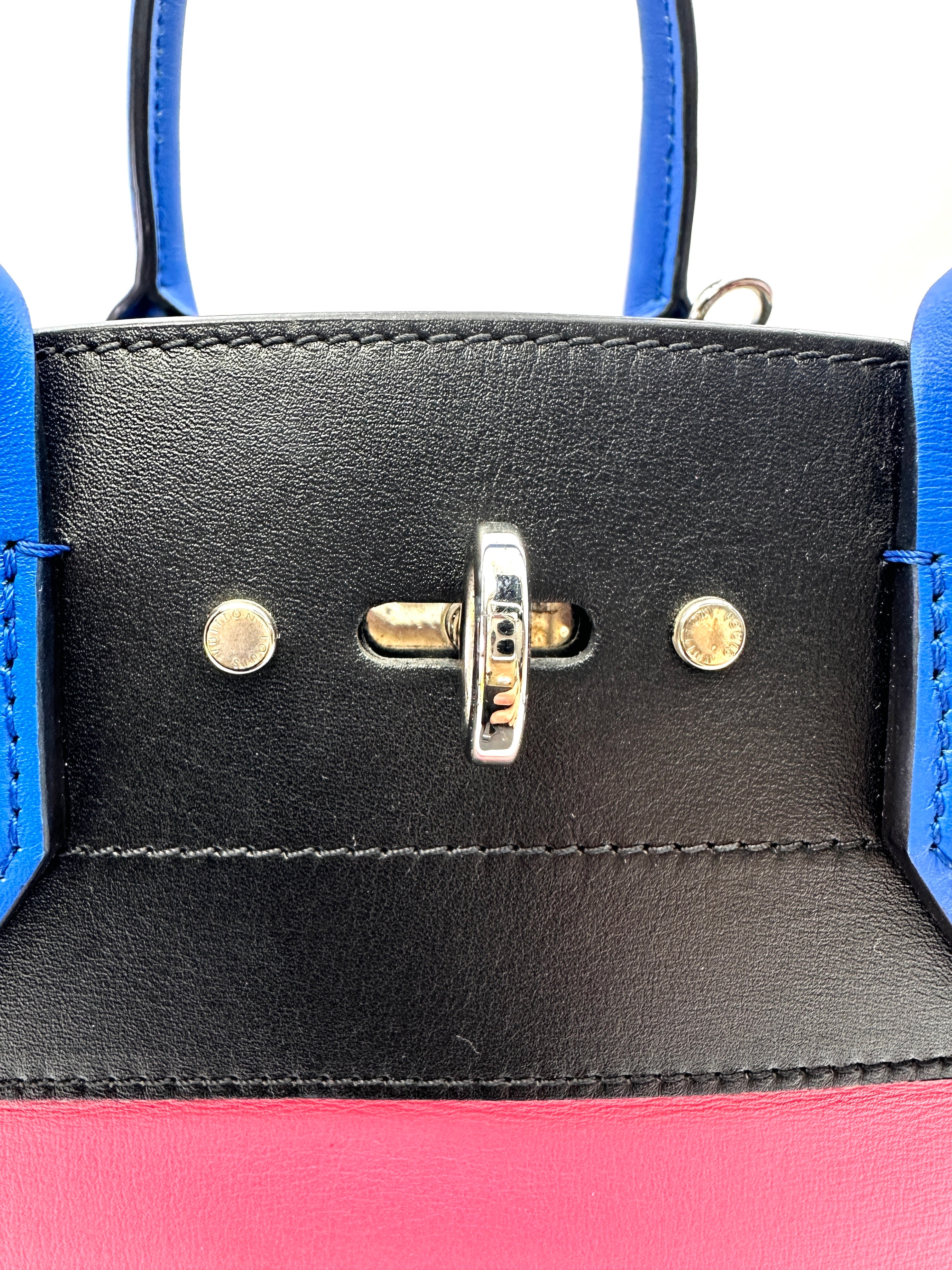 Louis Vuitton City Steamer Black/Pink Grained Leather Handle Bag LV2844