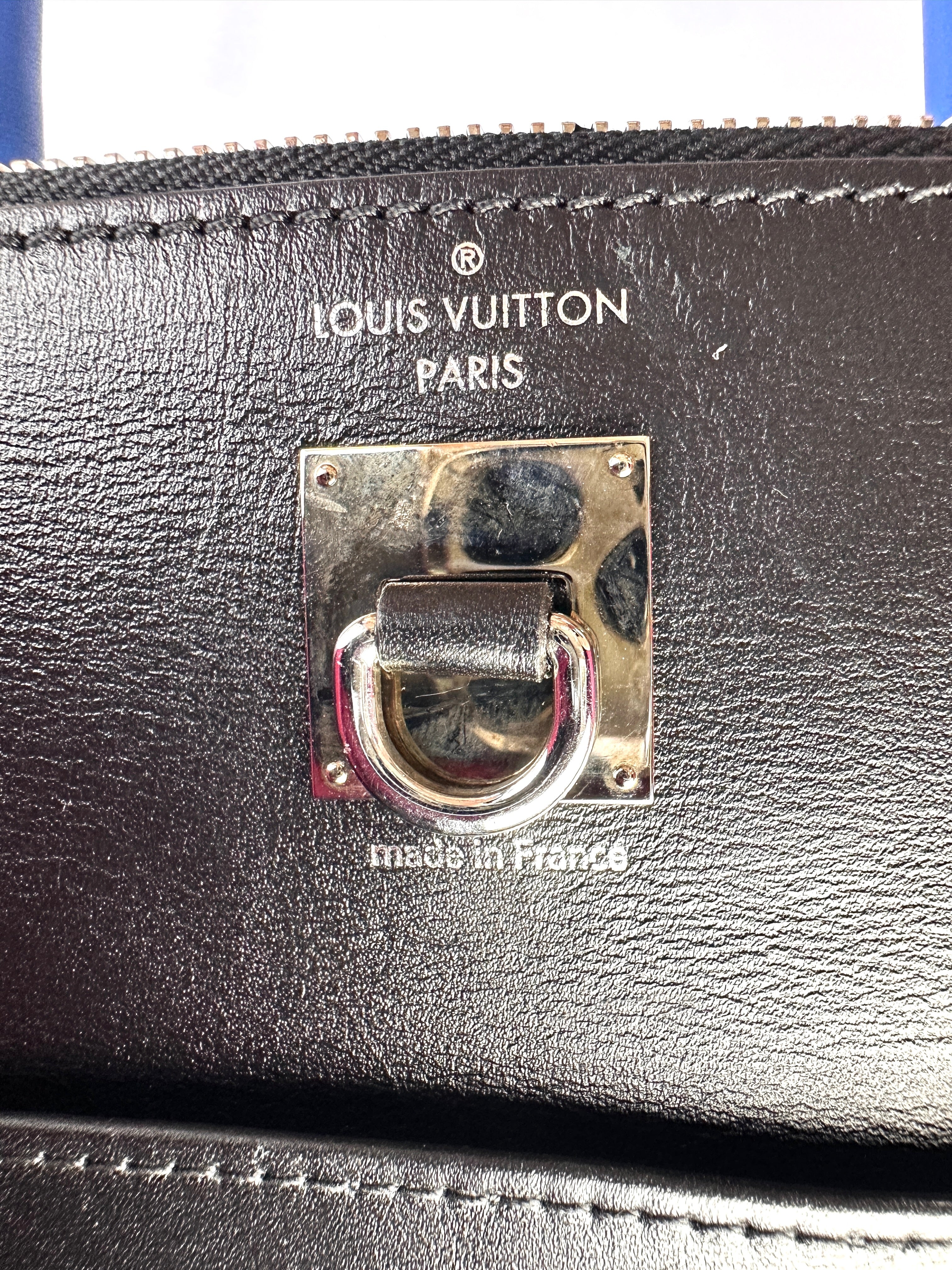Louis Vuitton City Steamer Black/Pink Grained Leather Handle Bag LV2844