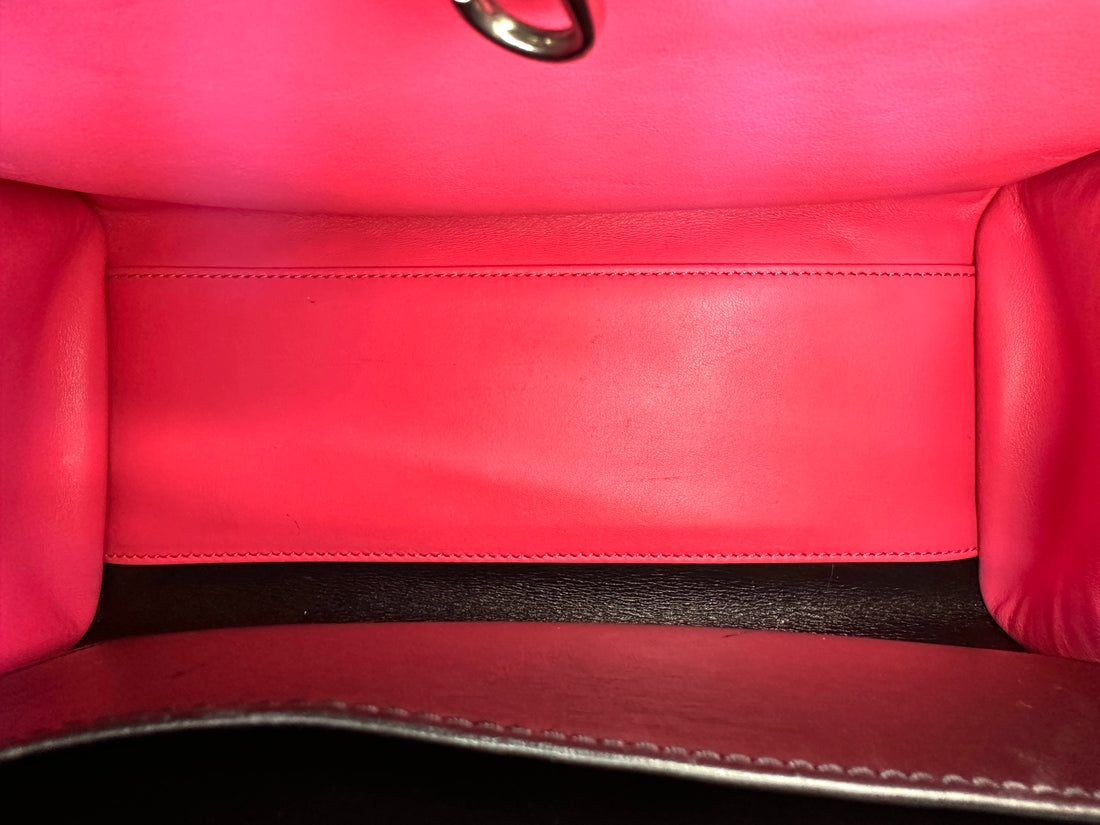 Louis Vuitton City Steamer Black/Pink Grained Leather Handle Bag LV2844