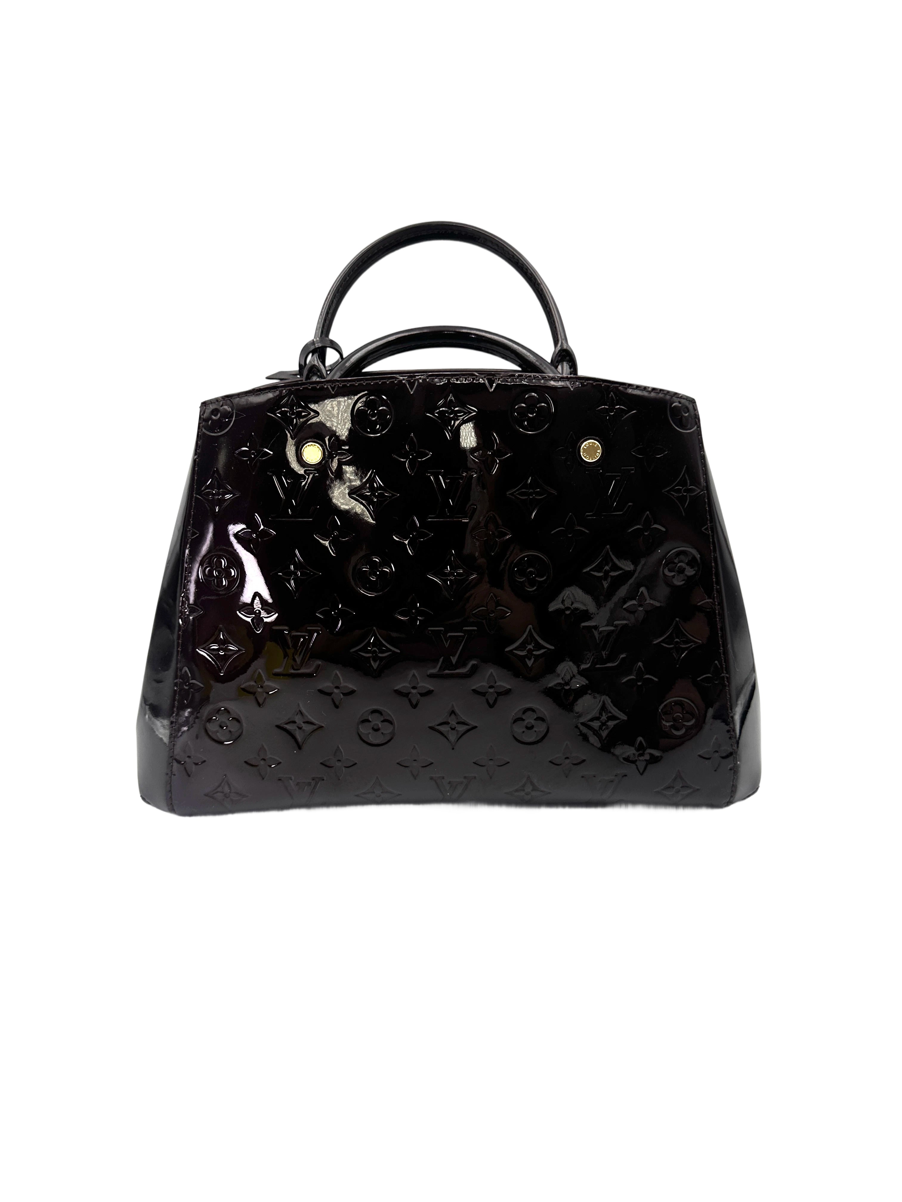 Louis Vuitton Montaigne MM Dark Red Monogram Vernis Handle Bag LV2843