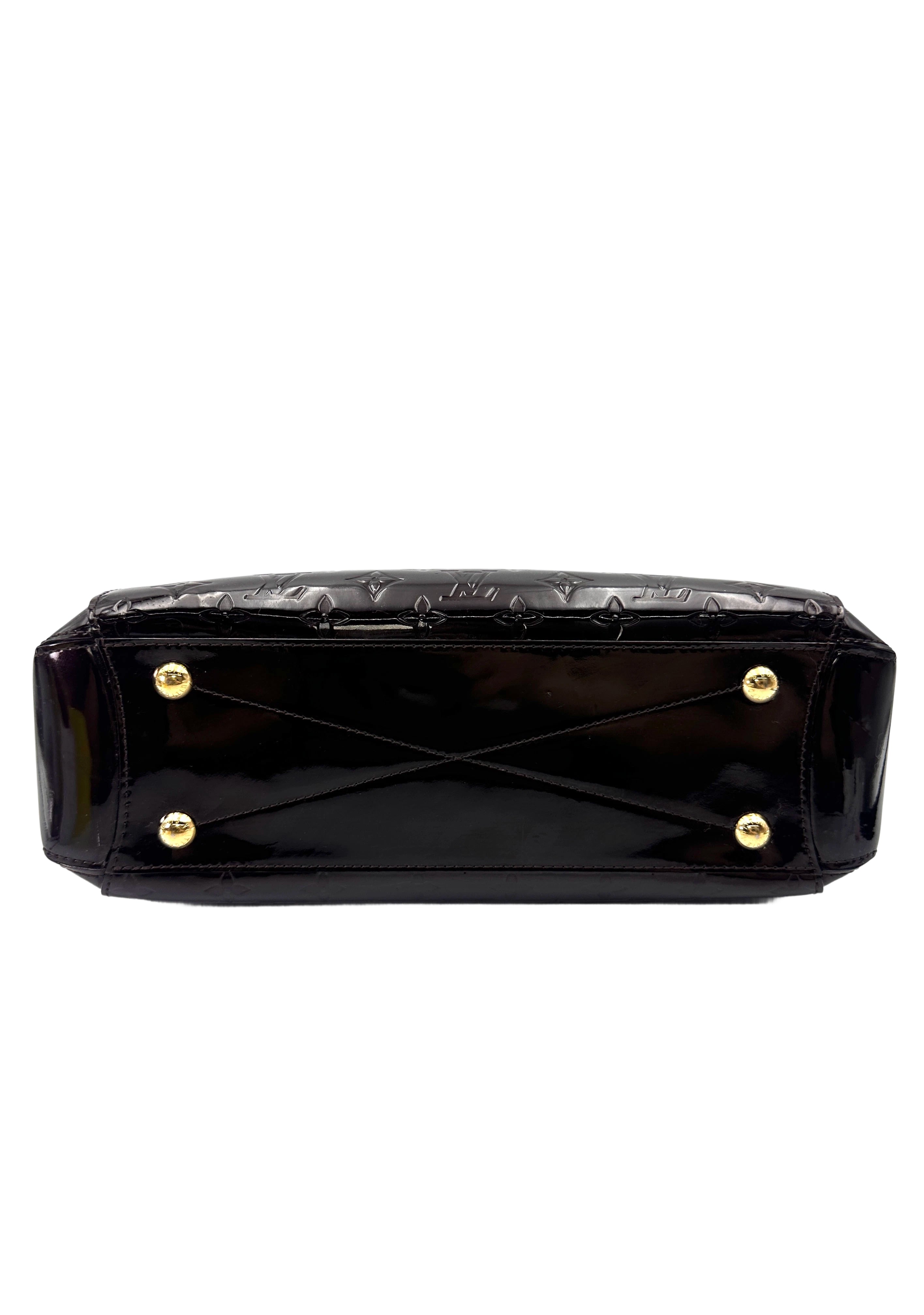 Louis Vuitton Montaigne MM Dark Red Monogram Vernis Handle Bag LV2843