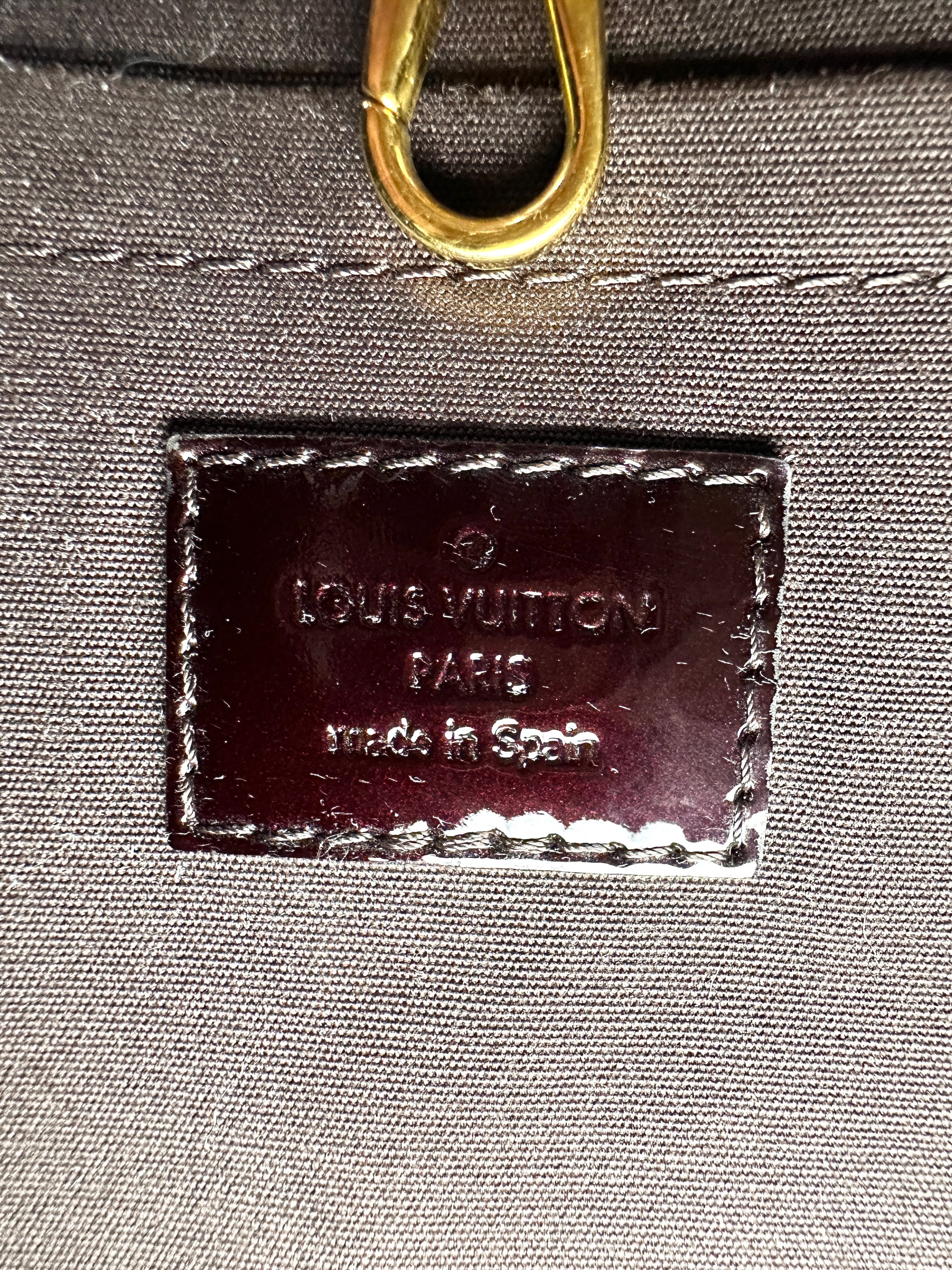 Louis Vuitton Montaigne MM Dark Red Monogram Vernis Handle Bag LV2843