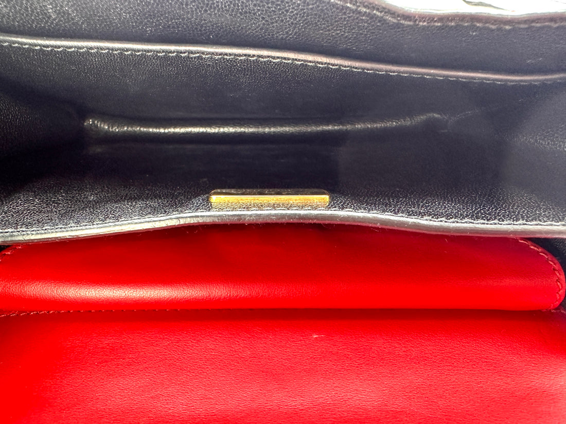 Prada Cahier Black/Red Leather Shoulder Bag PR388