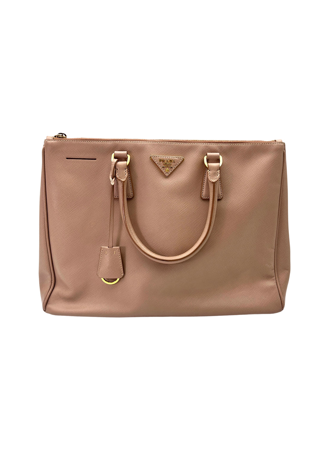 Prada Galleria Pink Saffiano Leather Handle Bag PR387