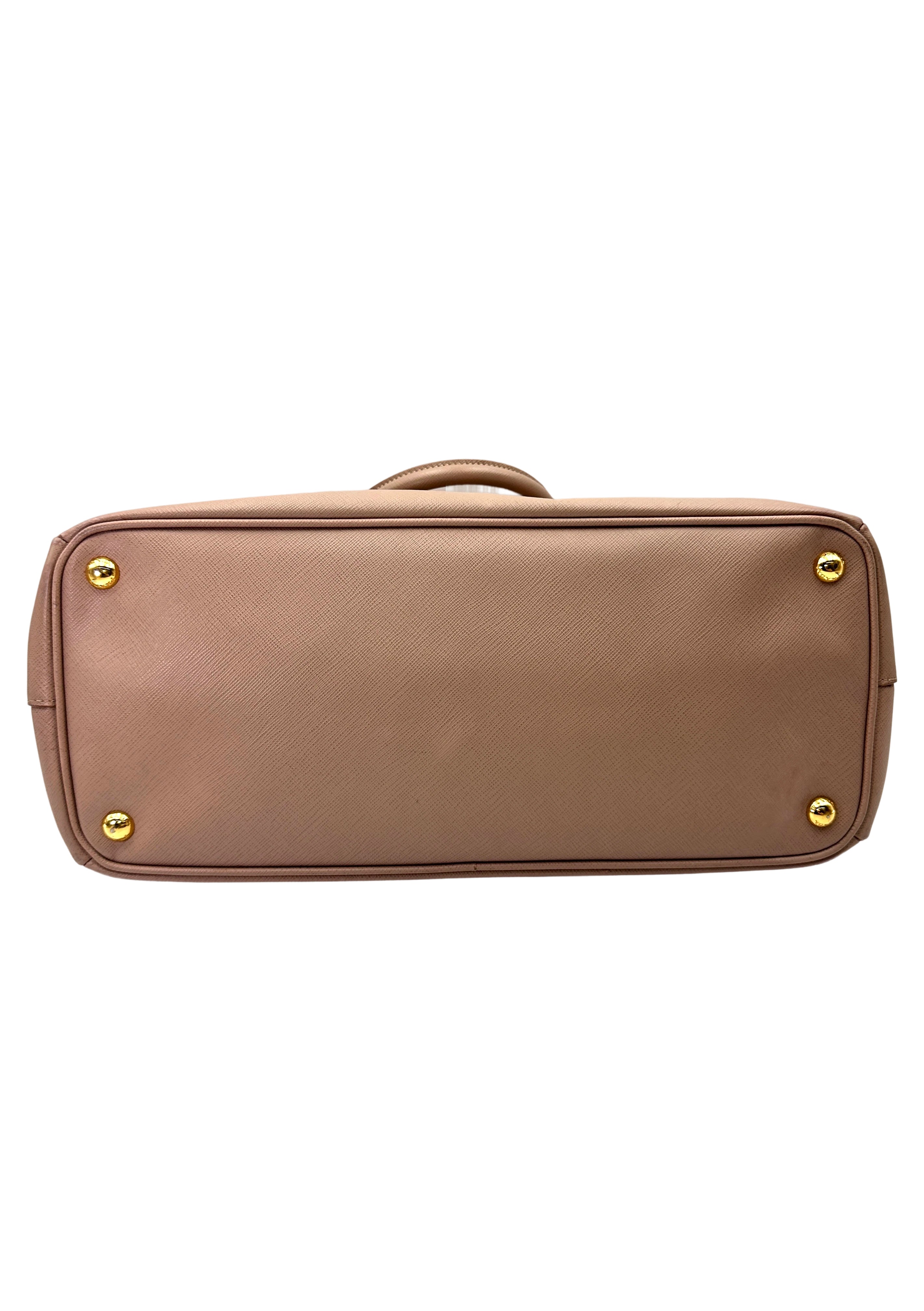 Prada Galleria Pink Saffiano Leather Handle Bag PR387
