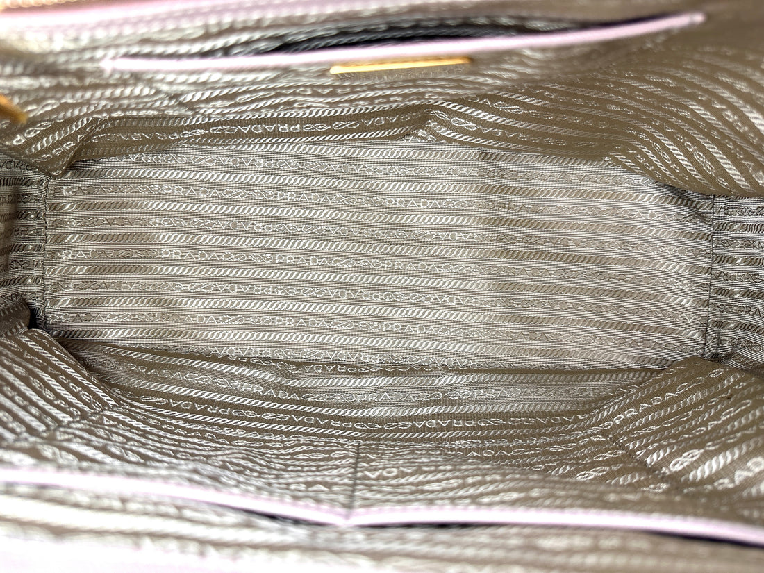 Prada Galleria Pink Saffiano Leather Handle Bag PR387