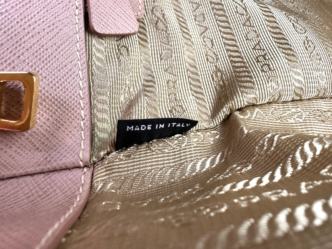Prada Galleria Pink Saffiano Leather Handle Bag PR387