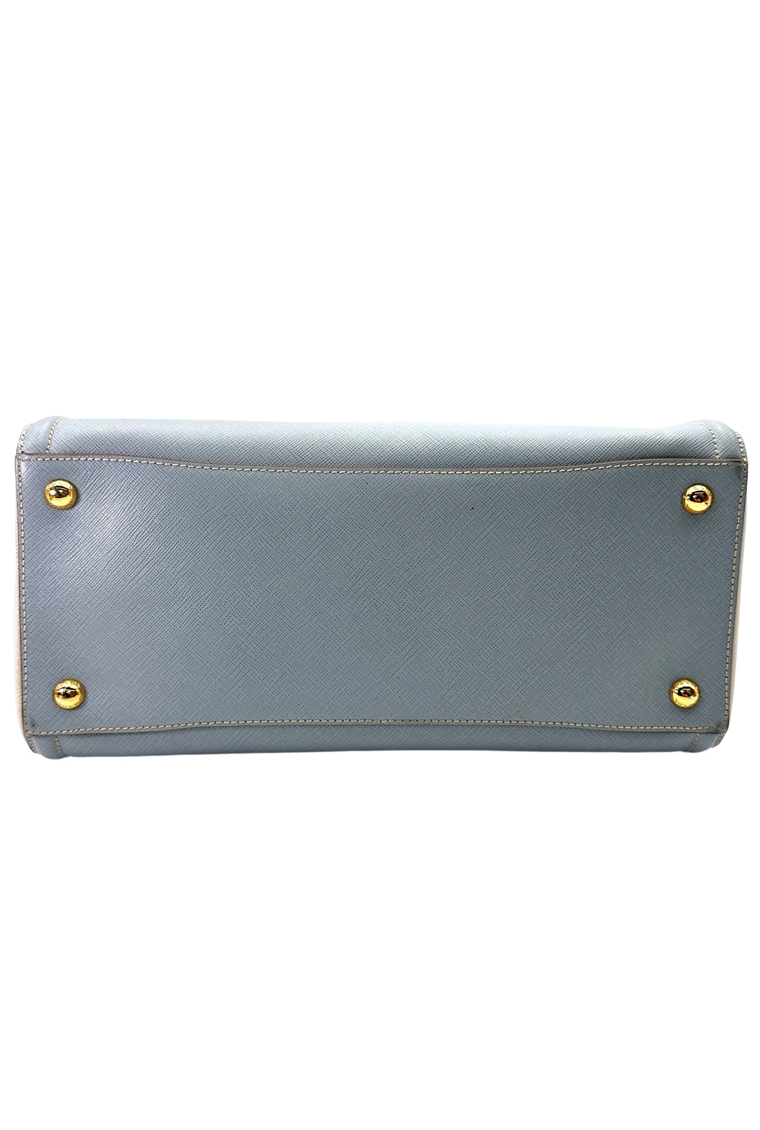 Prada Galleria Blue/White Saffiano Leather Medium Size Handle Bag PR386