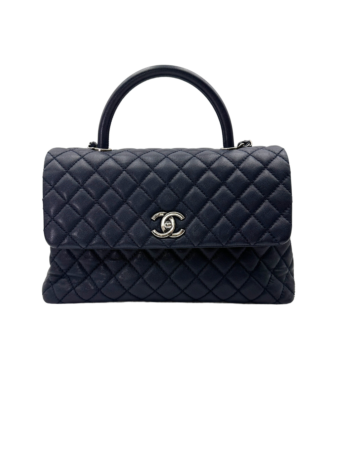 Chanel CoCo Handle Navy Quilted Calfskin Large Size Shoulder Bag(22***56) CC2028