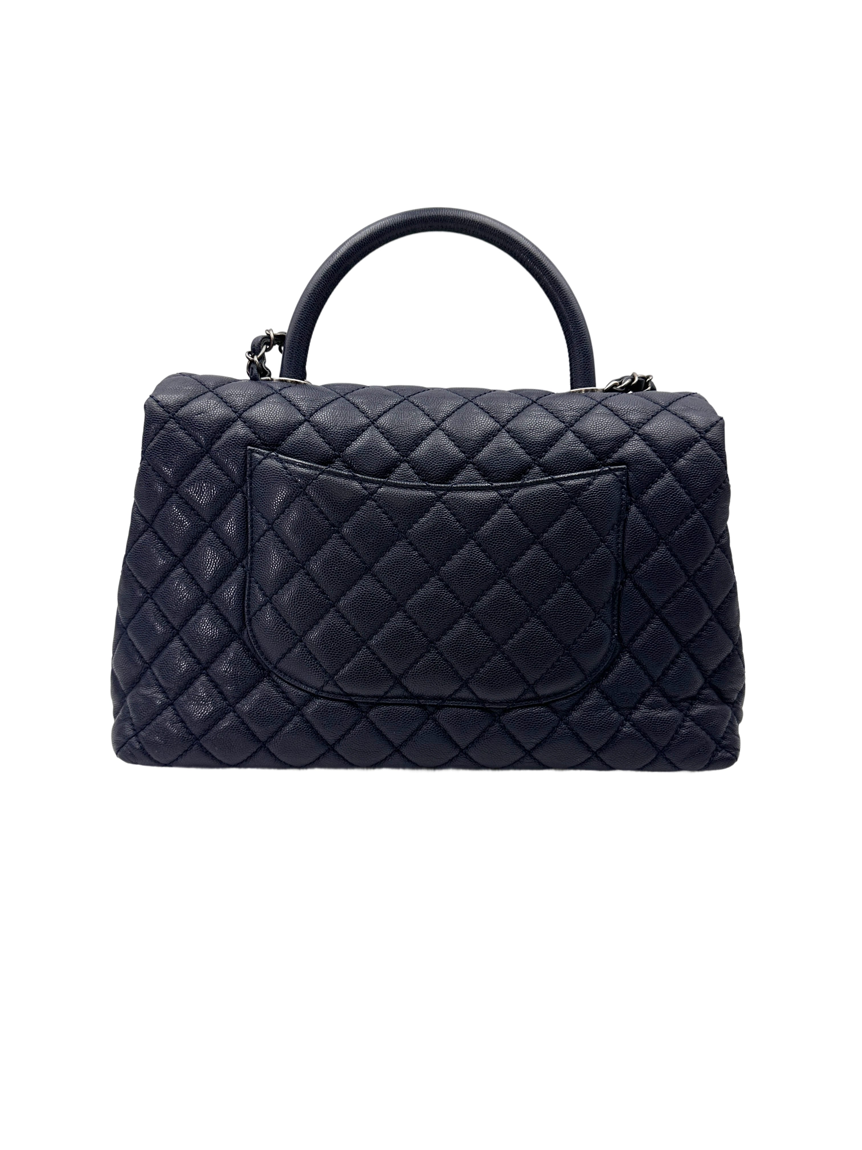 Chanel CoCo Handle Navy Quilted Calfskin Large Size Shoulder Bag(22***56) CC2028
