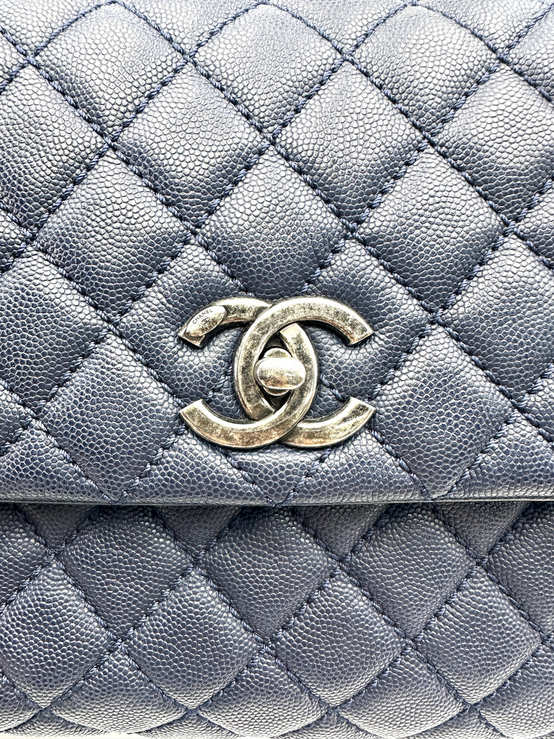 Chanel CoCo Handle Navy Quilted Calfskin Large Size Shoulder Bag(22***56) CC2028