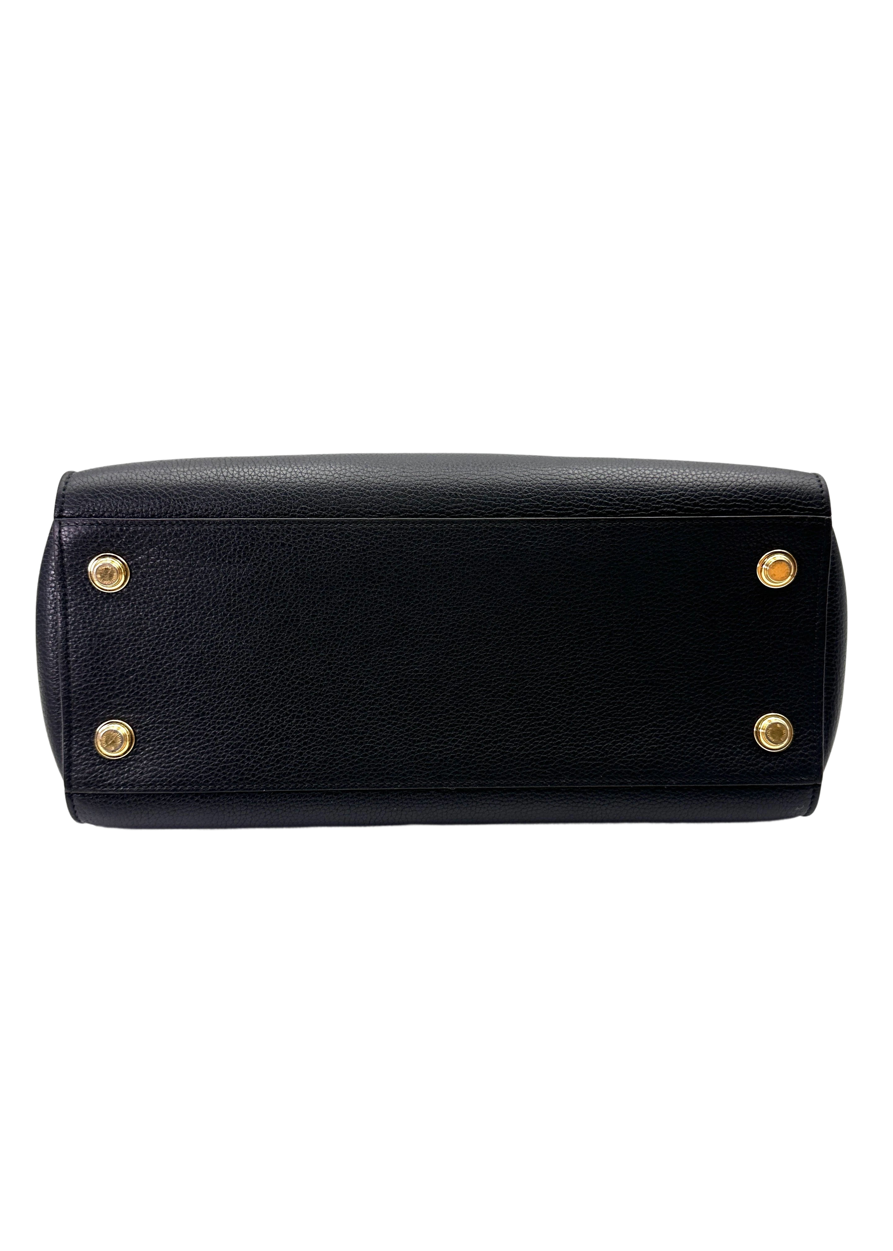 Louis Vuitton City Steamer MM Black Grained Leather Handle Bag LV2842