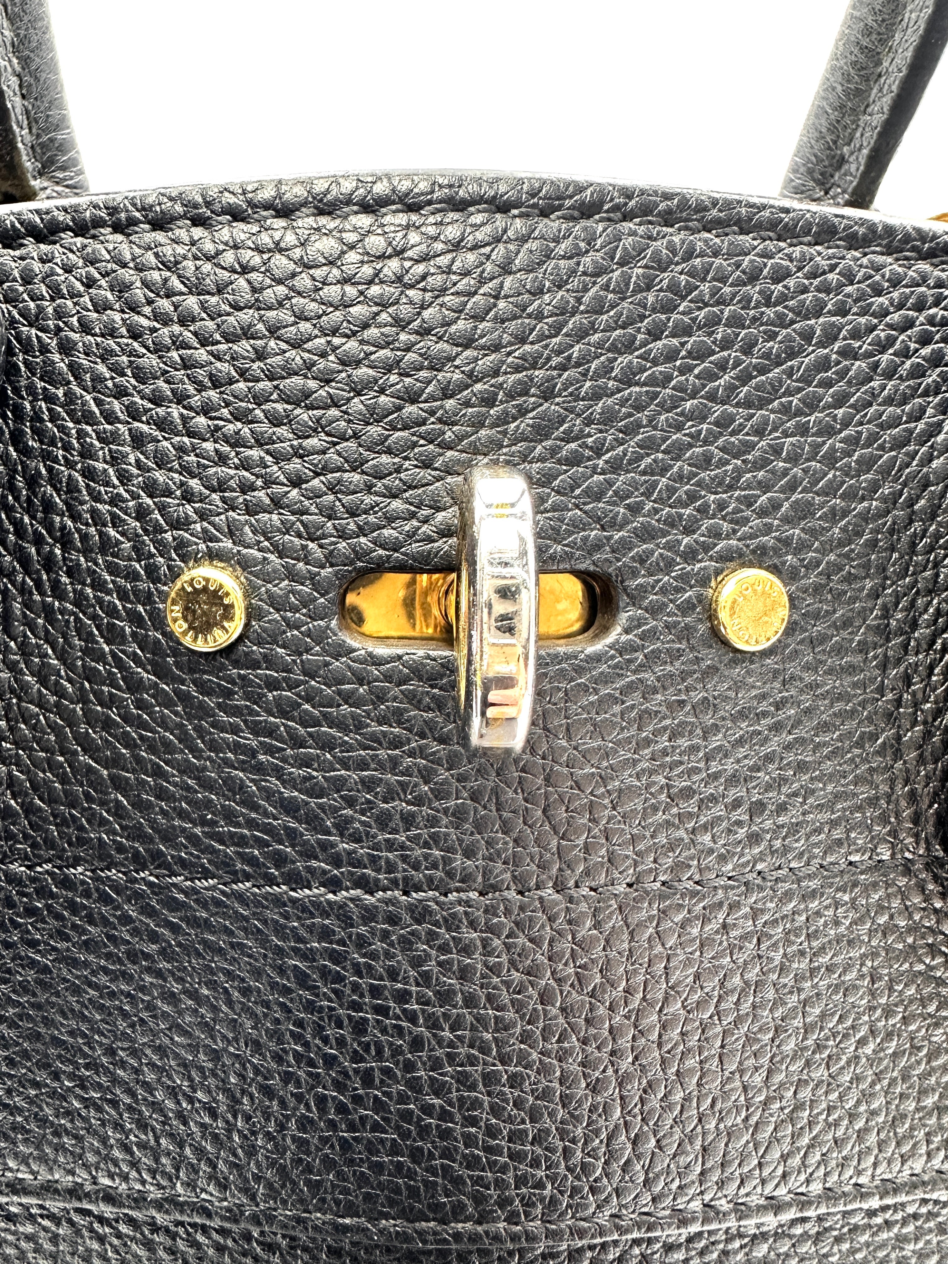 Louis Vuitton City Steamer MM Black Grained Leather Handle Bag LV2842