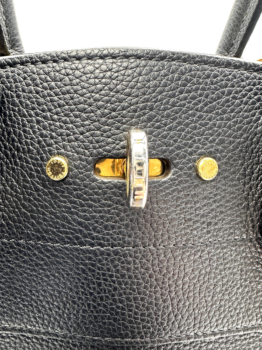 Louis Vuitton City Steamer MM Black Grained Leather Handle Bag LV2842