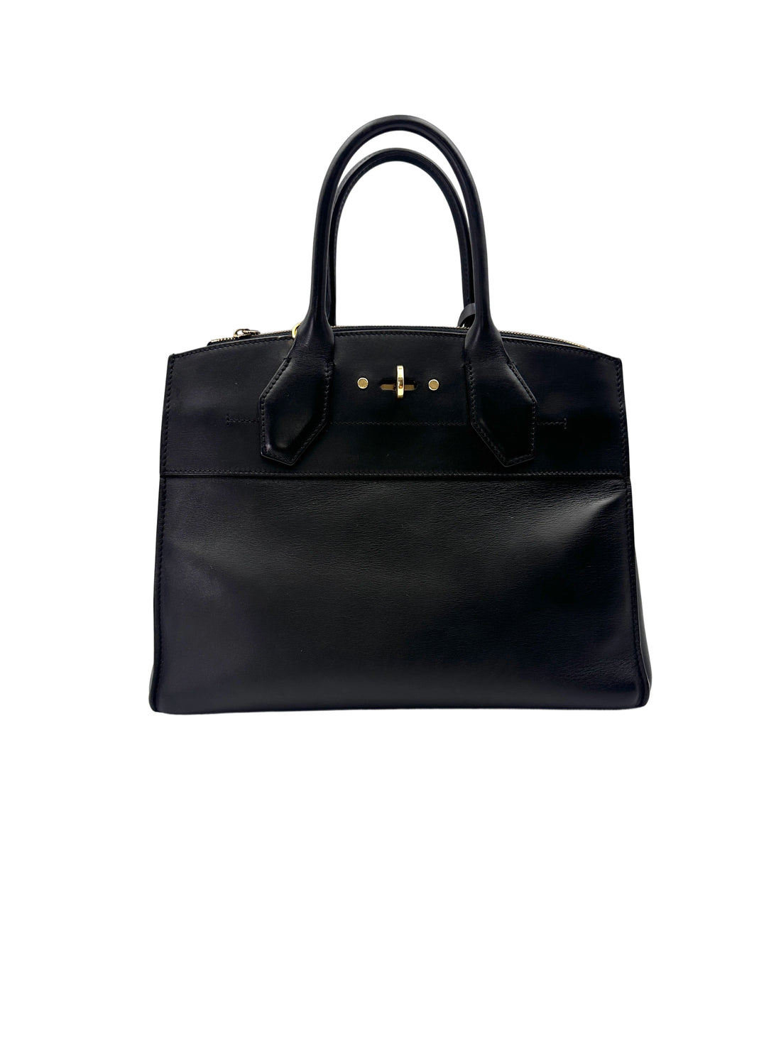 Louis Vuitton City Steamer Black Grained Leather Handle Bag LV2846