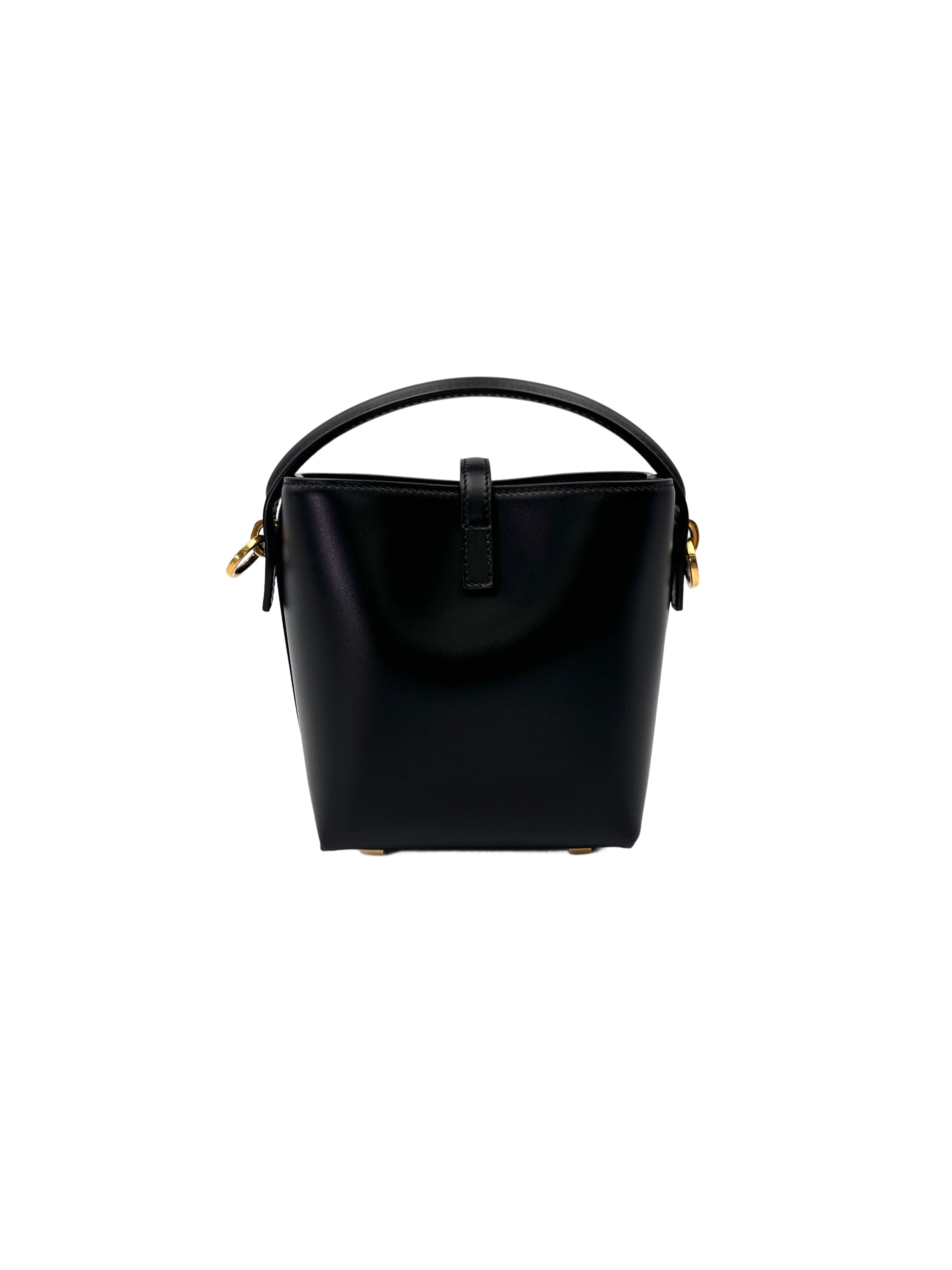 Saint Laurent Black Leather Bucket Bag SL241