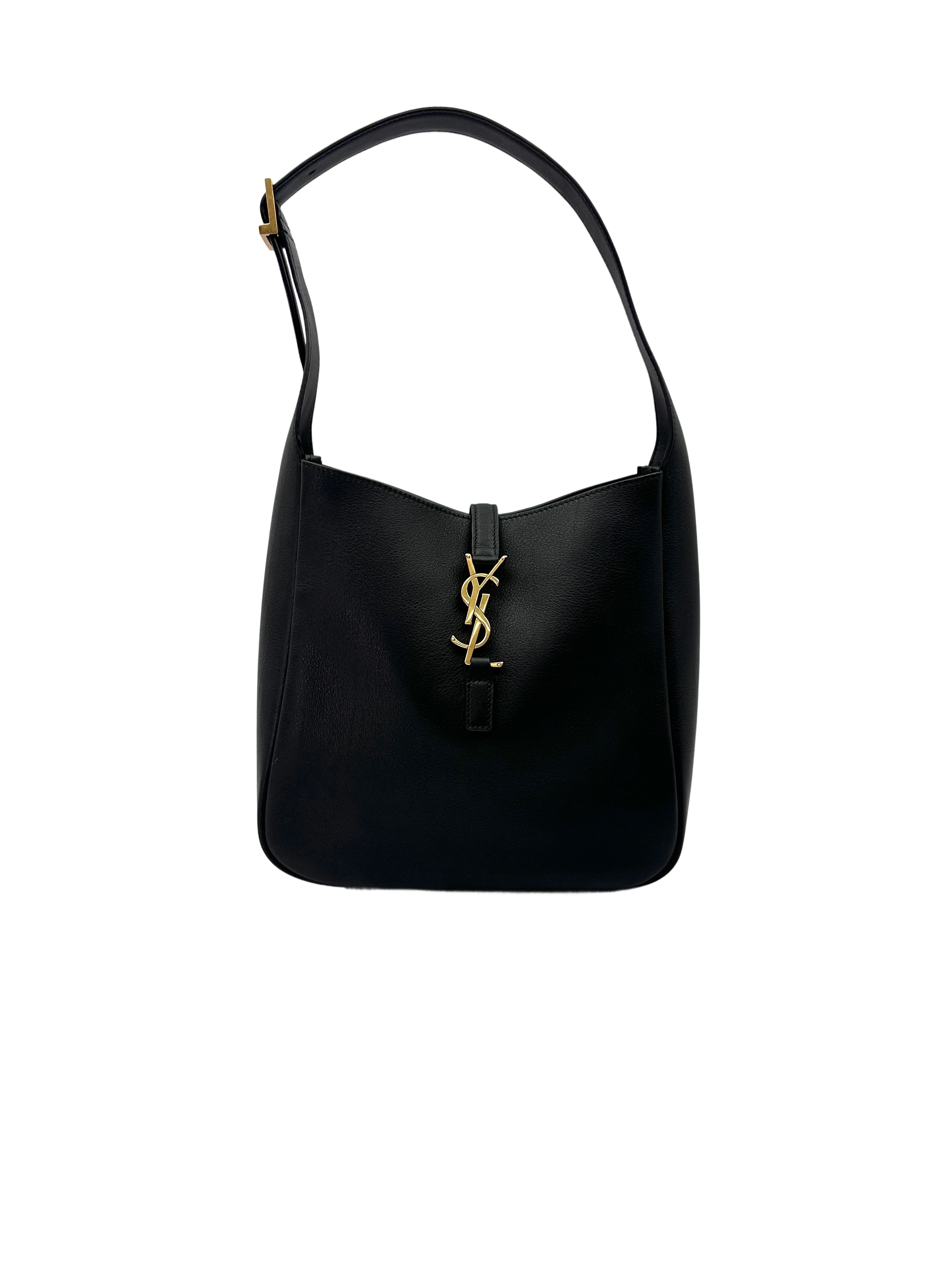 Saint Laurent Black Leather Hobo Bag SL240