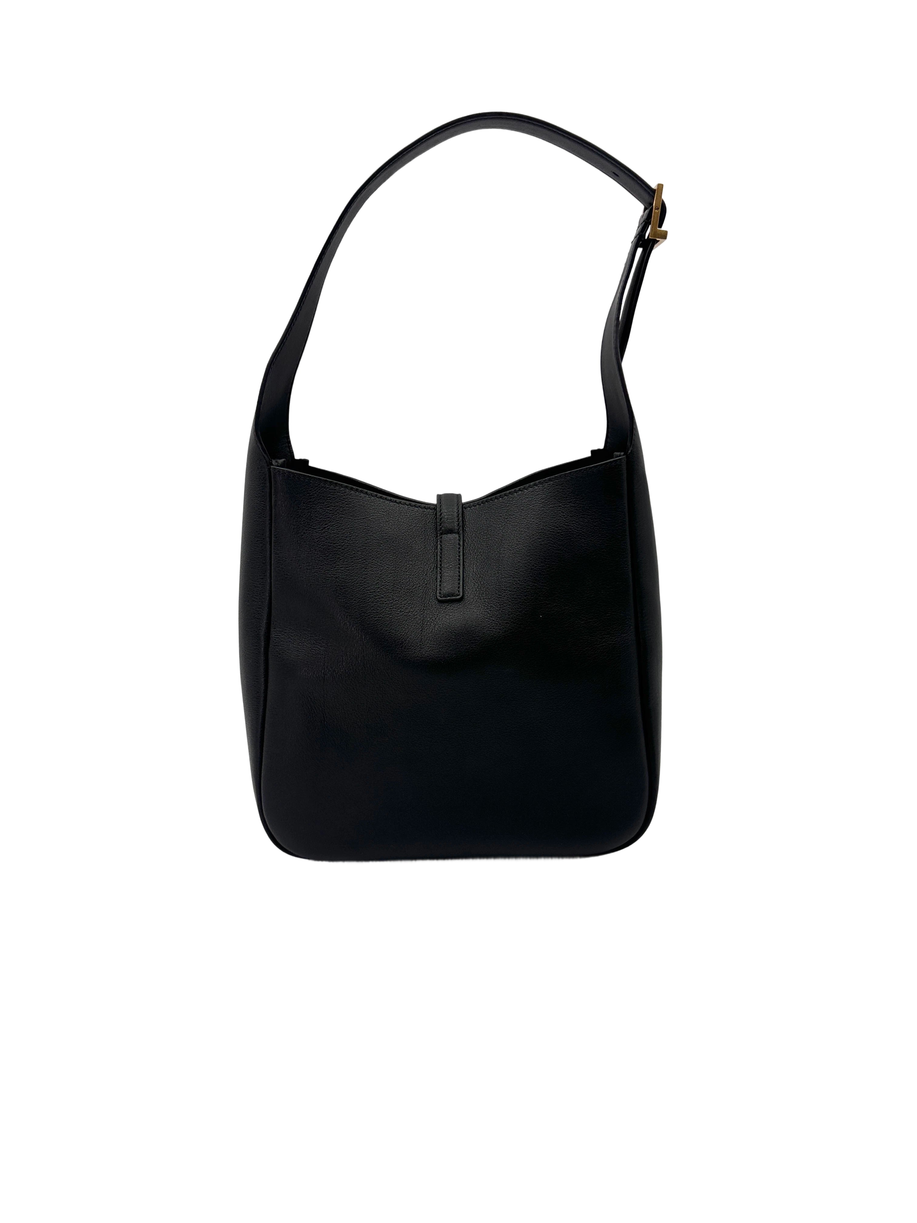 Saint Laurent Black Leather Hobo Bag SL240