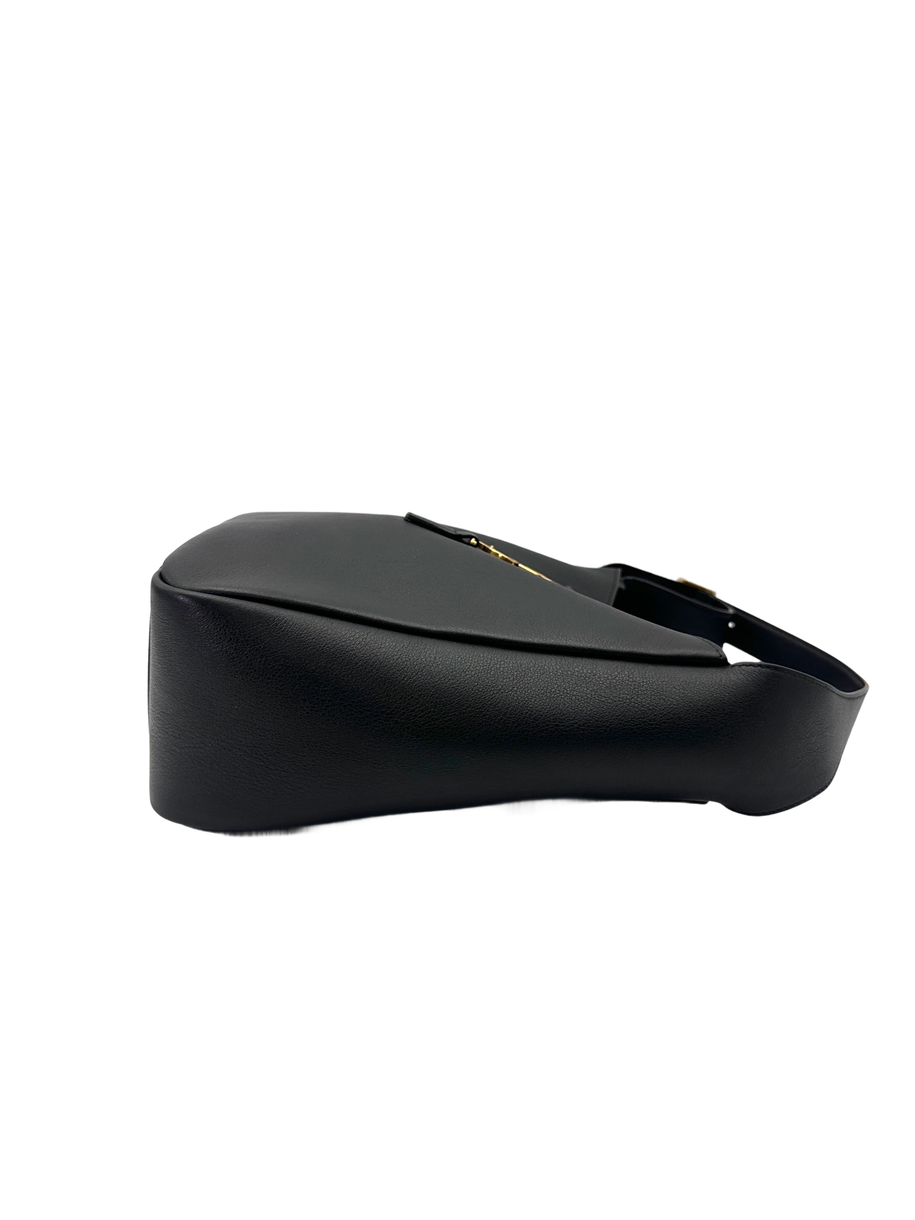 Saint Laurent Black Leather Hobo Bag SL240