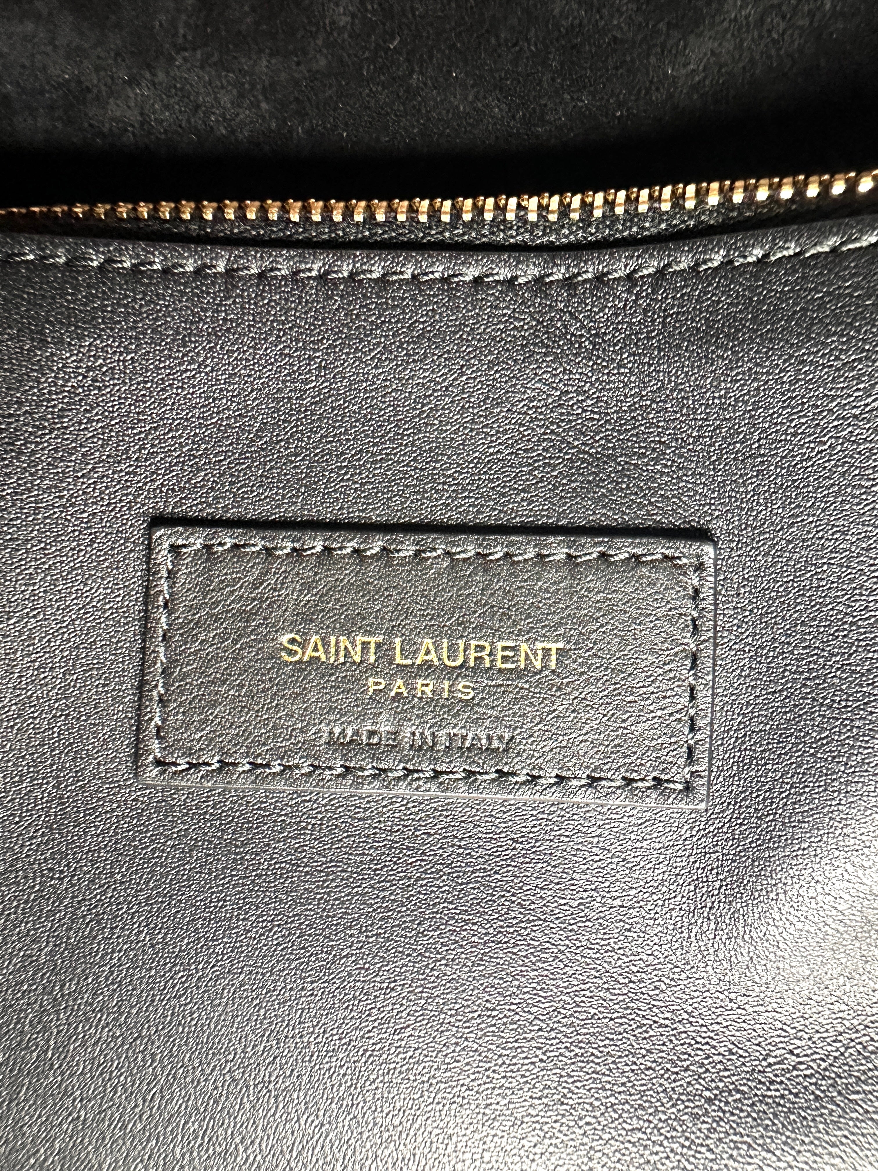 Saint Laurent Black Leather Hobo Bag SL240