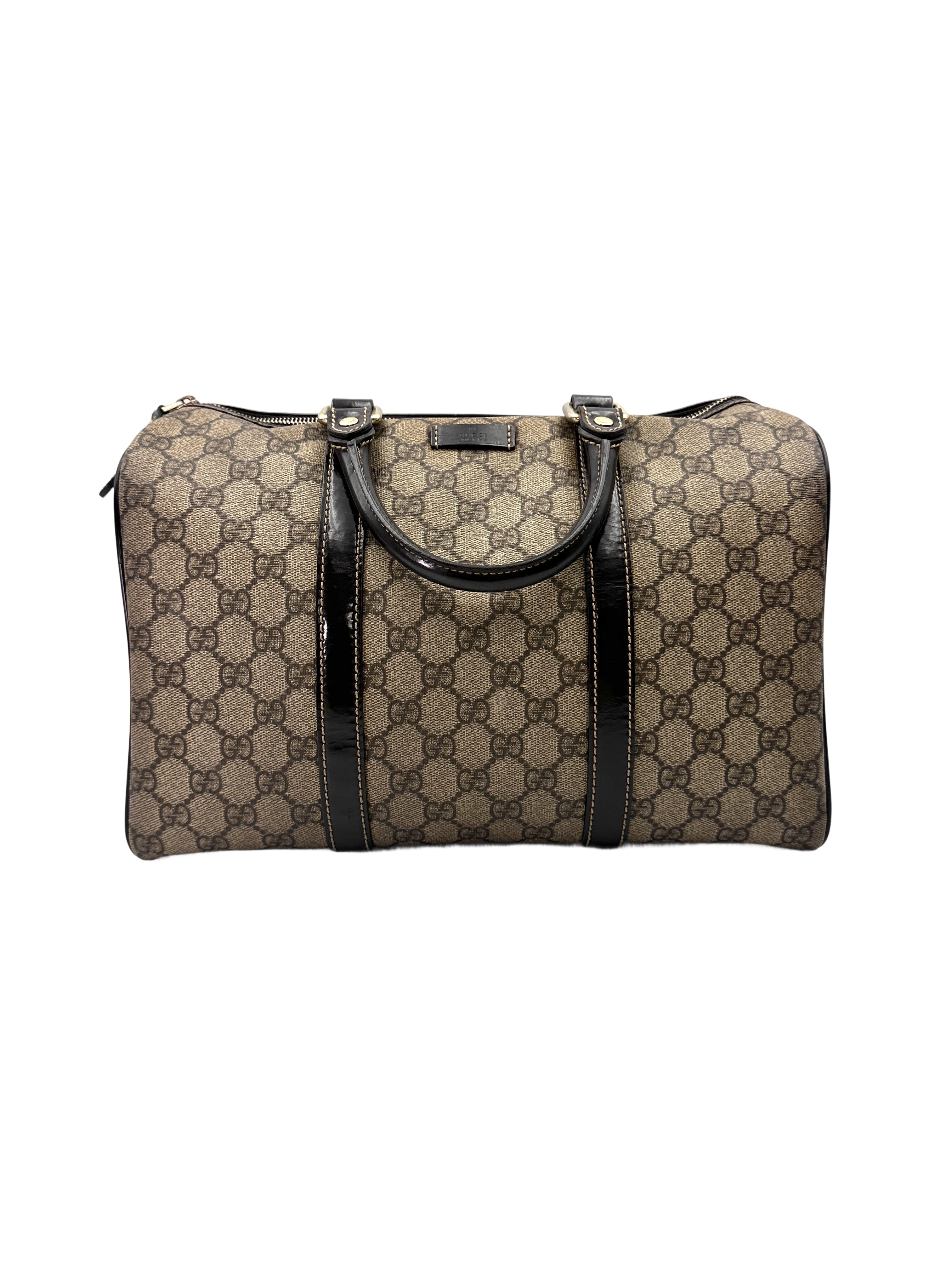 Gucci GG Canvas Boston Bag With Black Stripe GG1113