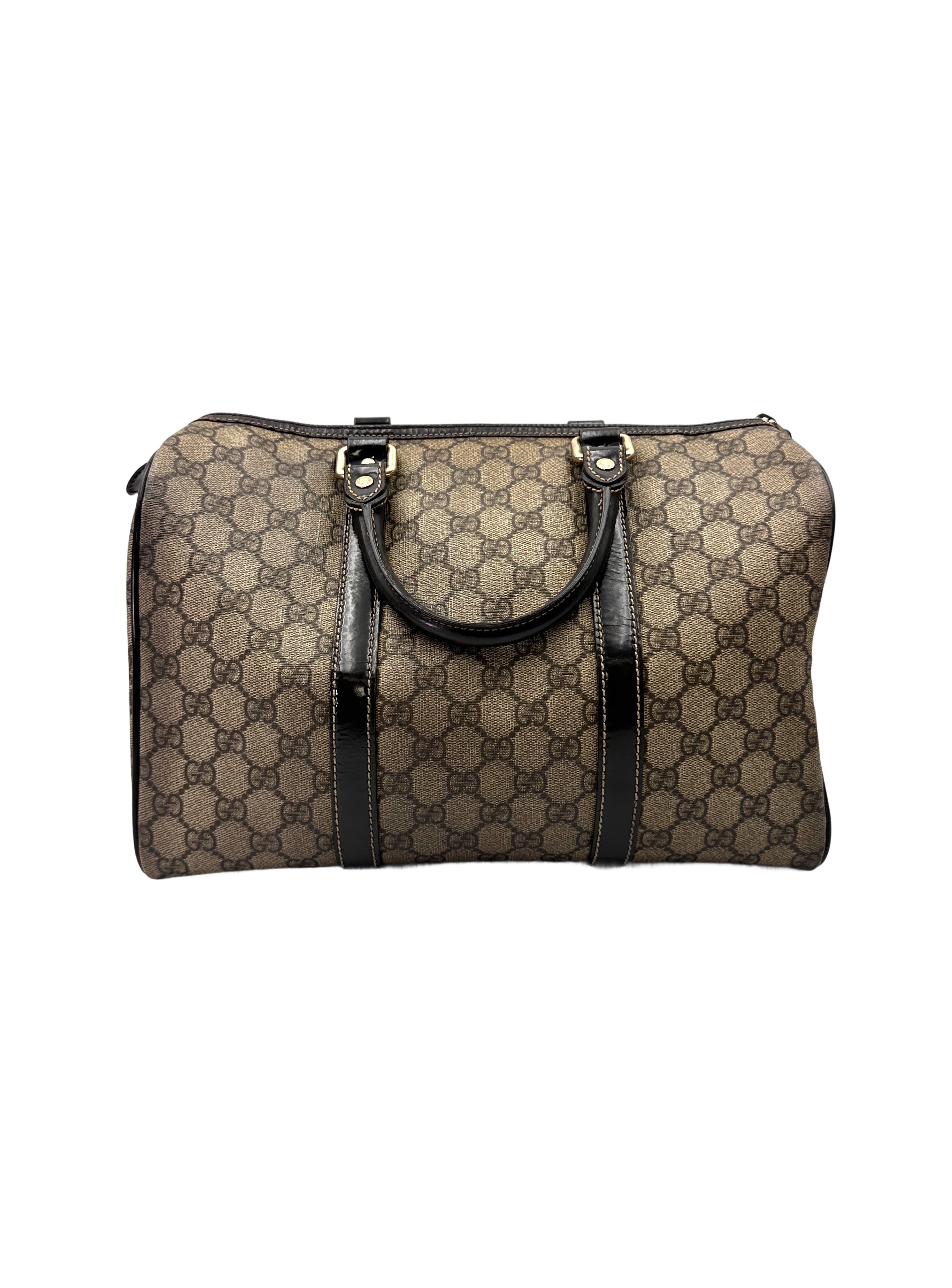 Gucci GG Canvas Boston Bag With Black Stripe GG1113