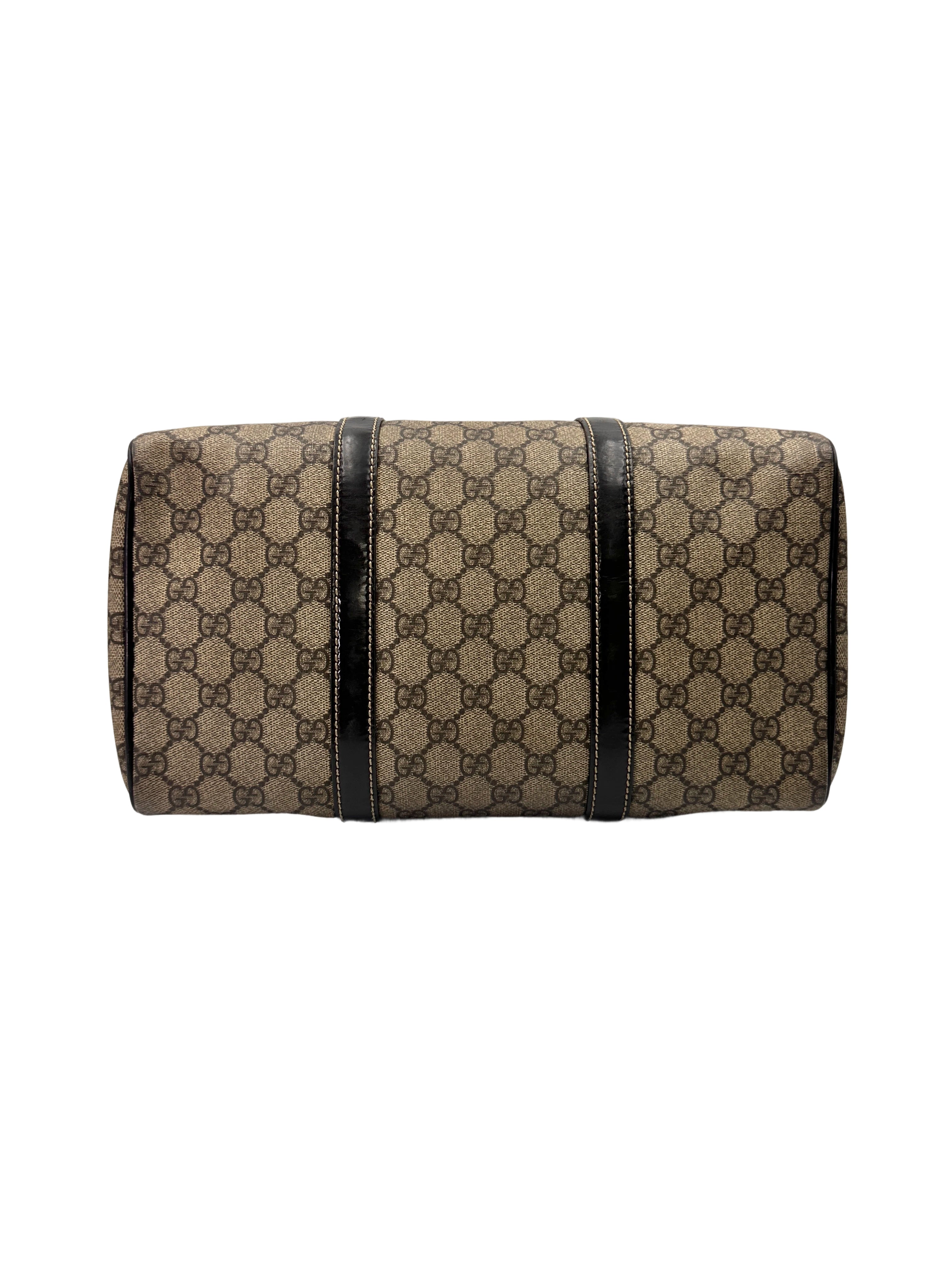 Gucci GG Canvas Boston Bag With Black Stripe GG1113
