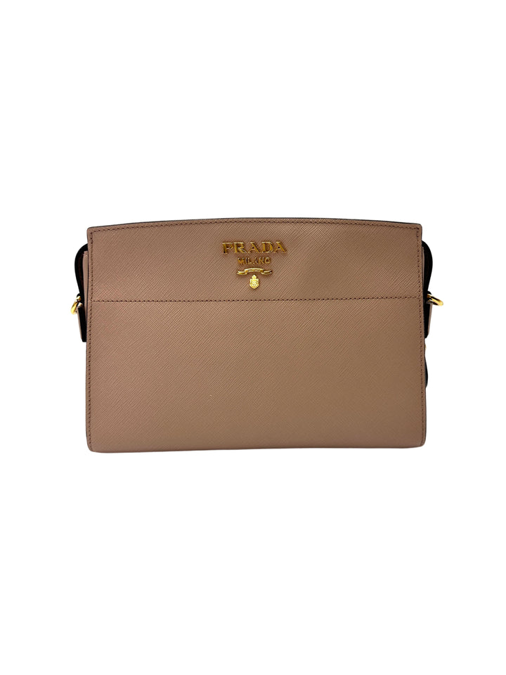 Prada Beige Saffiano Leather Shoulder Bag PR389