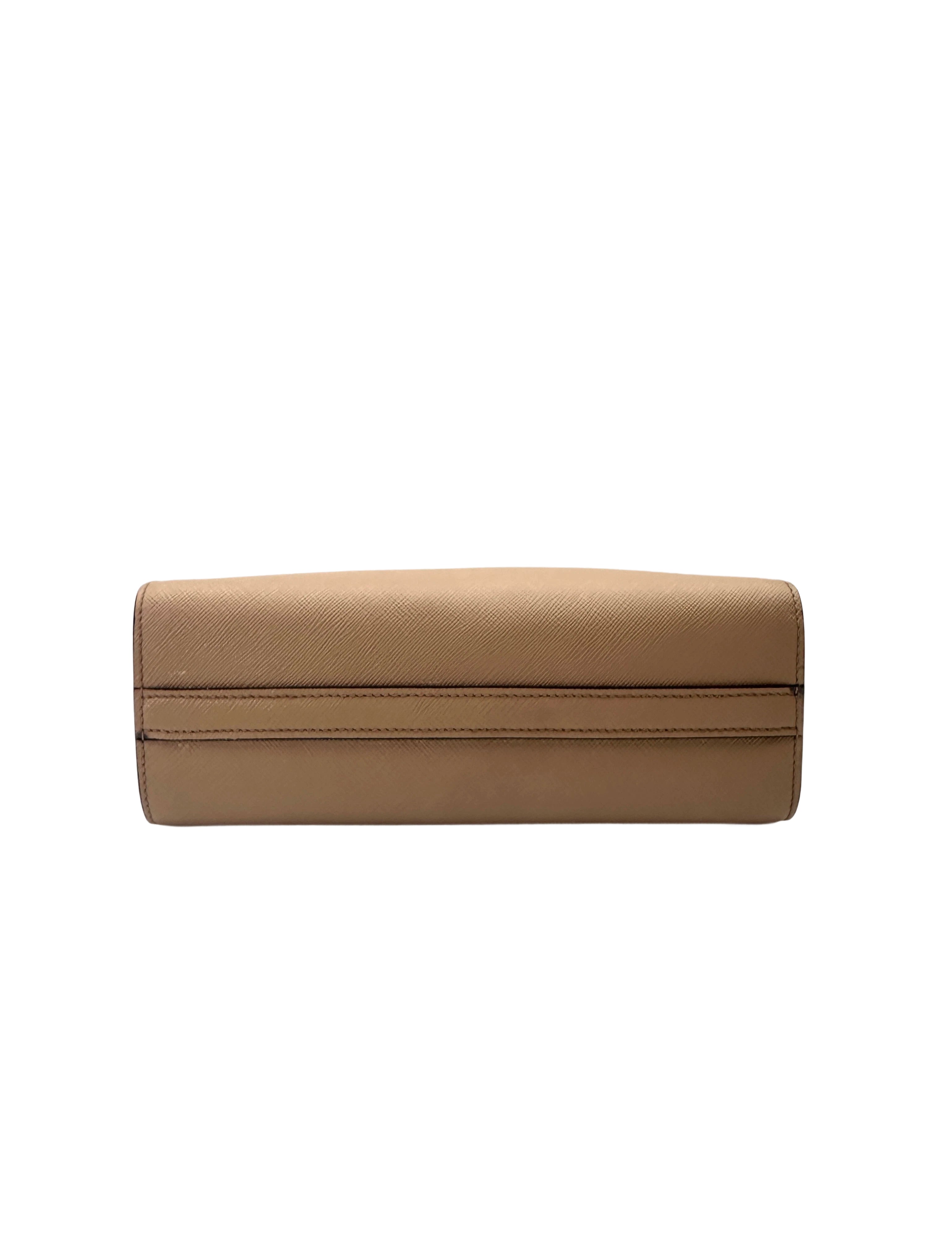 Prada Beige Saffiano Leather Shoulder Bag PR389