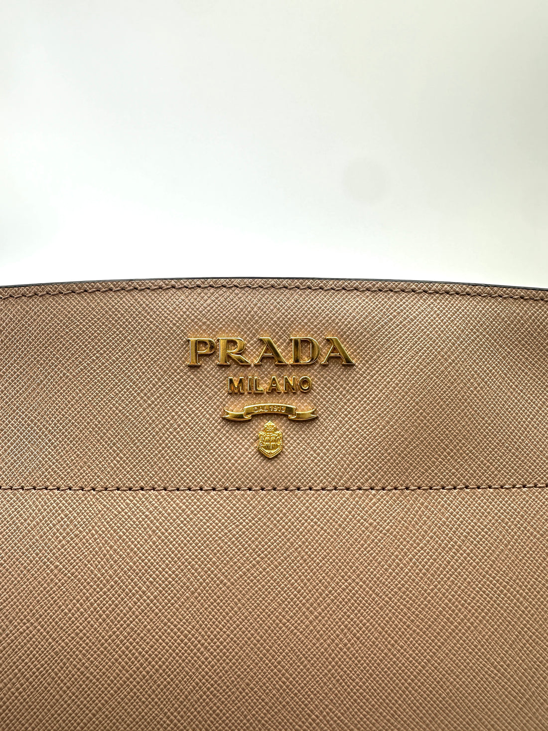 Prada Beige Saffiano Leather Shoulder Bag PR389