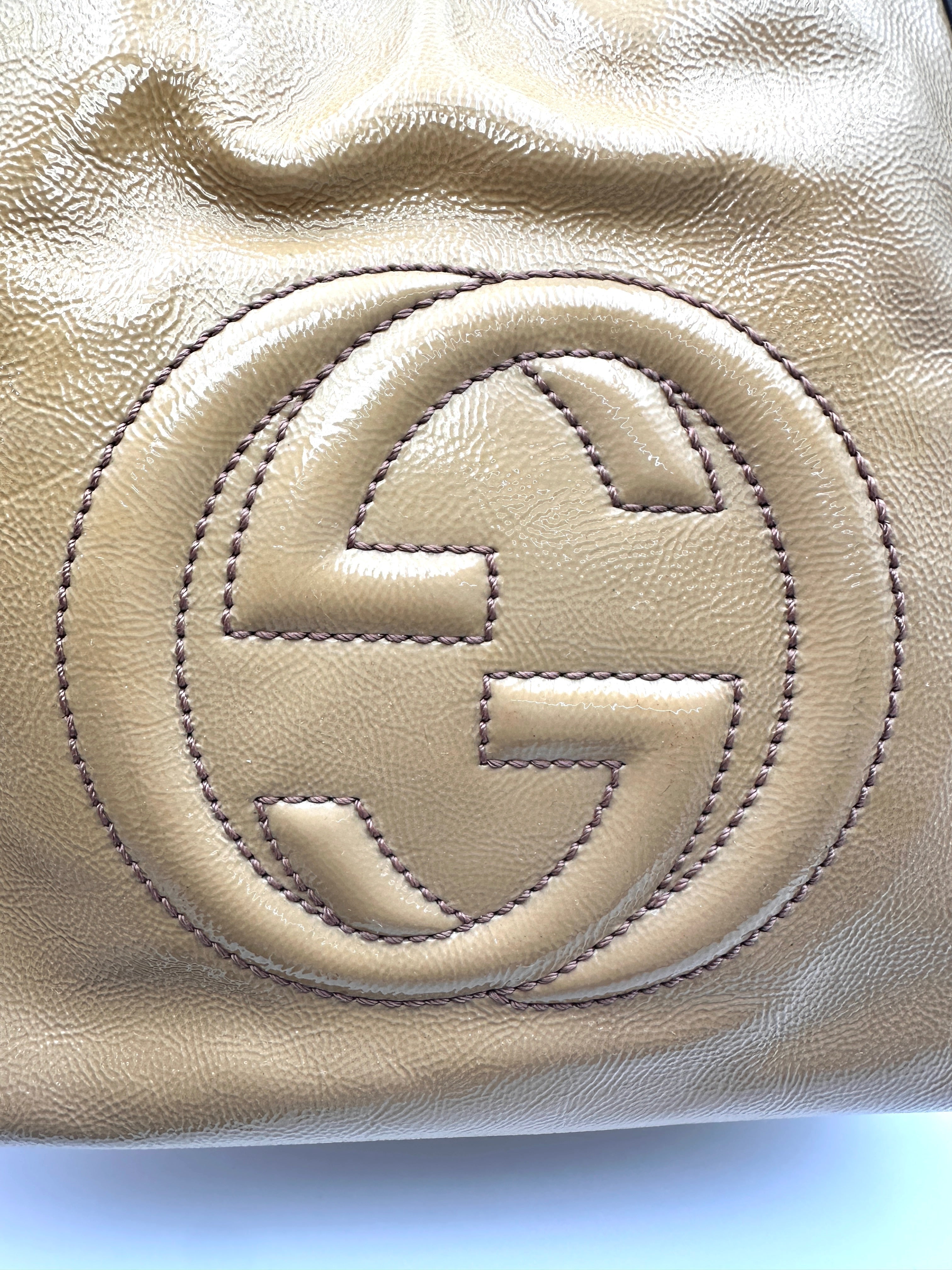 Gucci Soho Beige Leather Hobo Bag GG1110