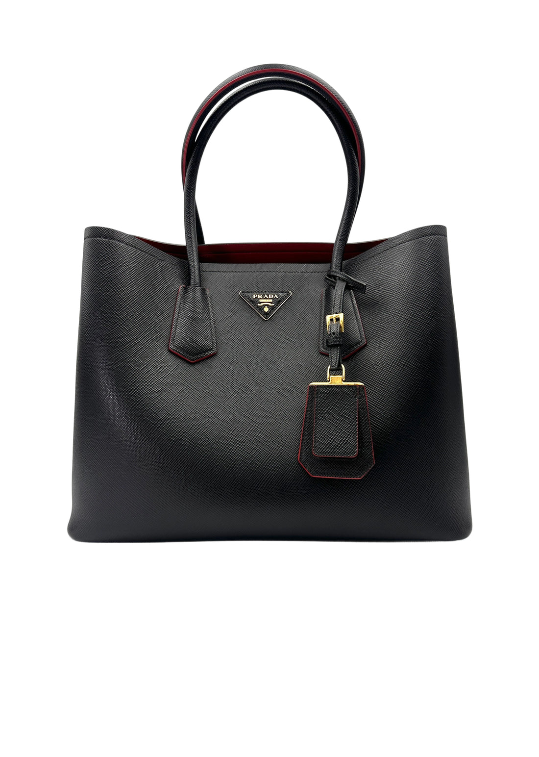 Prada Galleria Black Saffiano Leather Handle Bag PR394