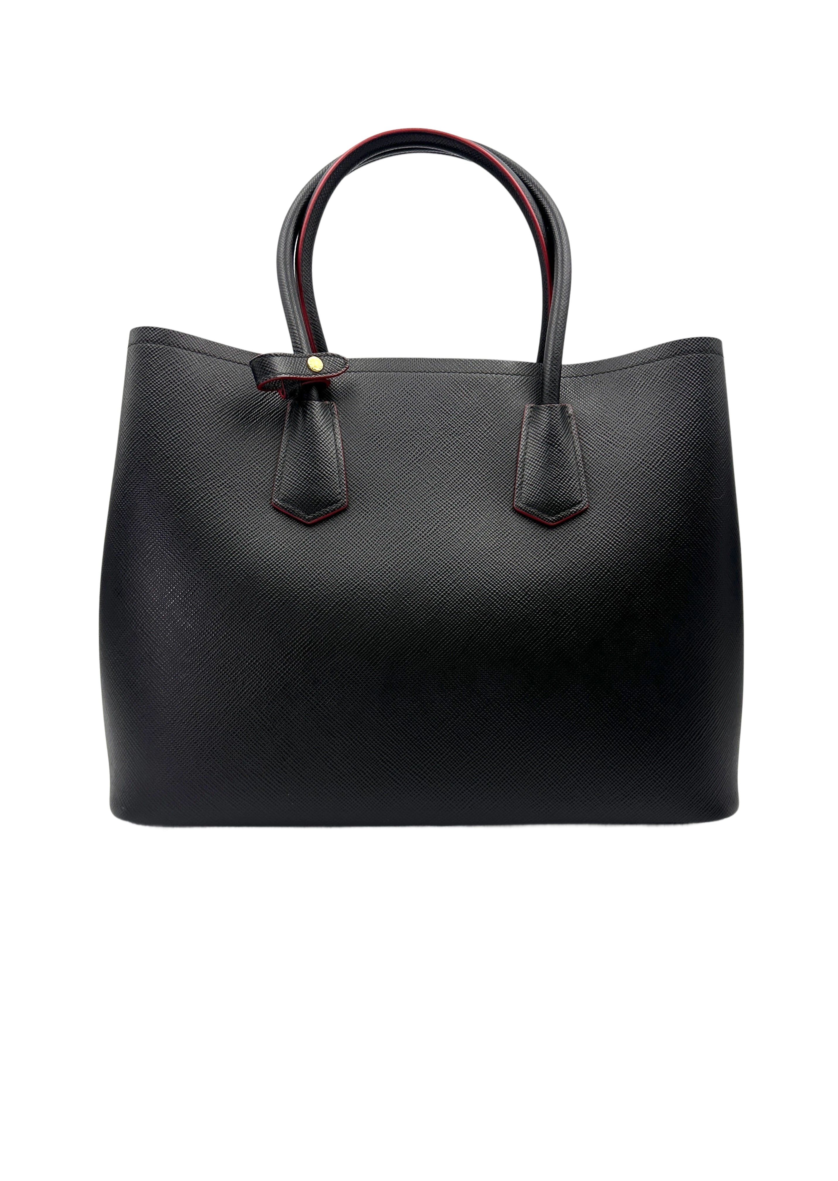 Prada Galleria Black Saffiano Leather Handle Bag PR394