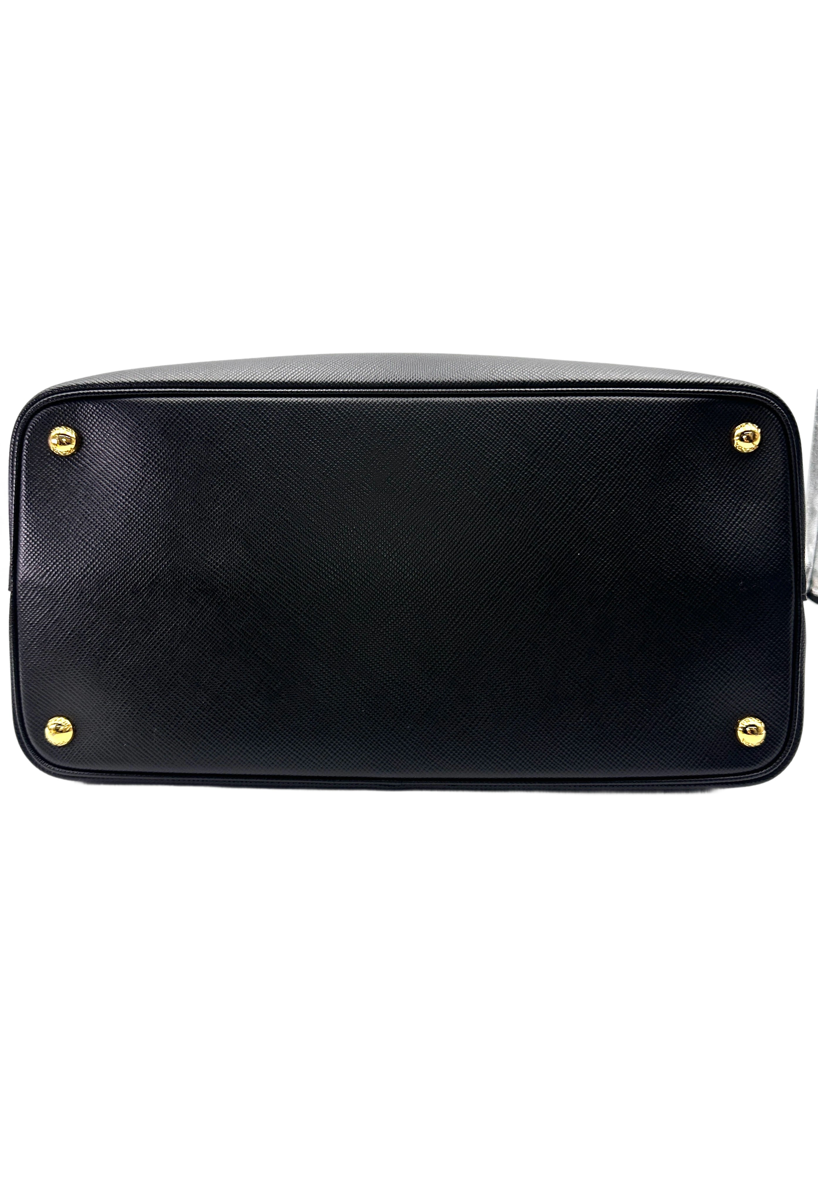 Prada Galleria Black Saffiano Leather Handle Bag PR394