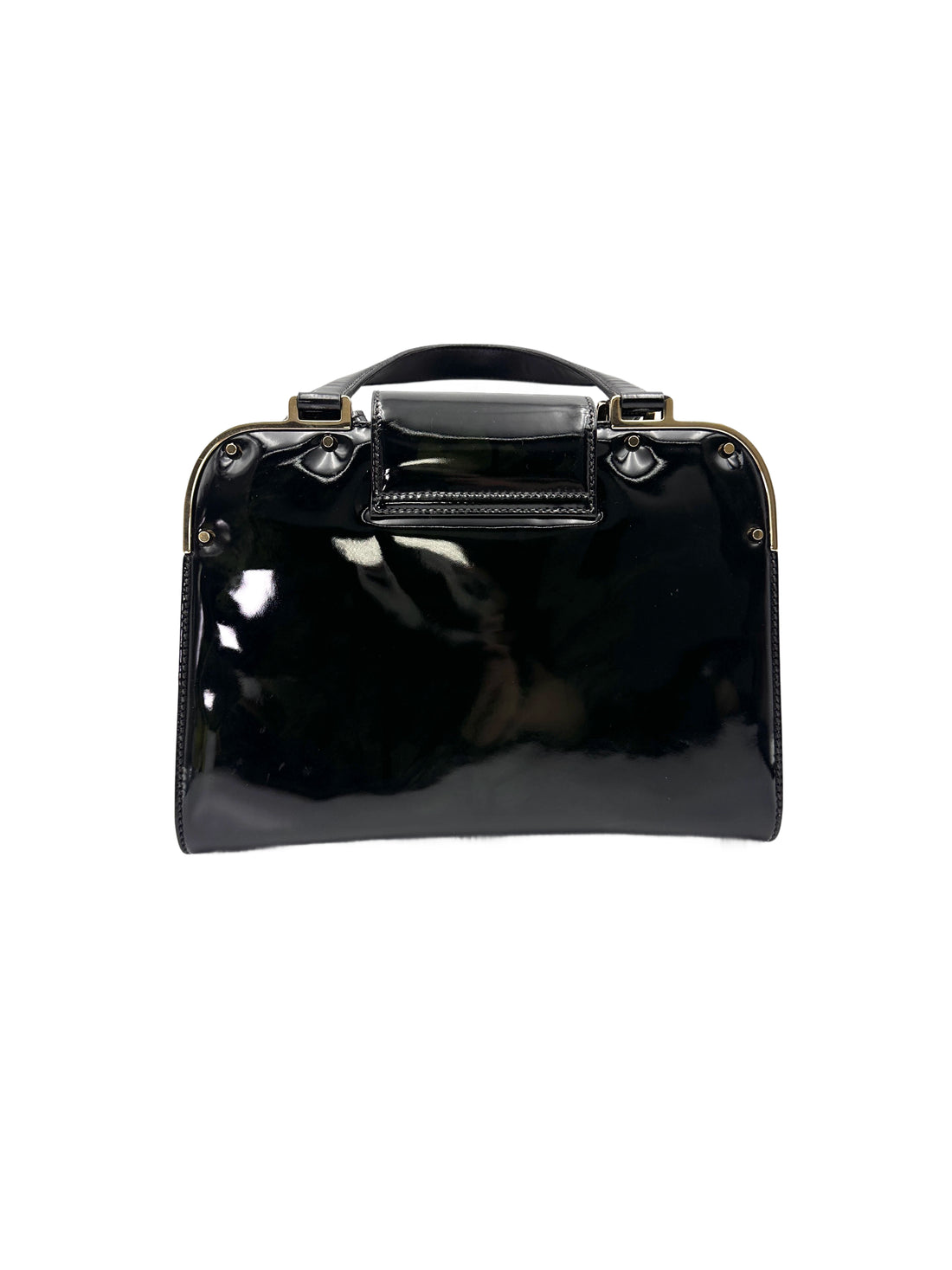 Saint Laurent Black Patent Leather Handle Bag SL243