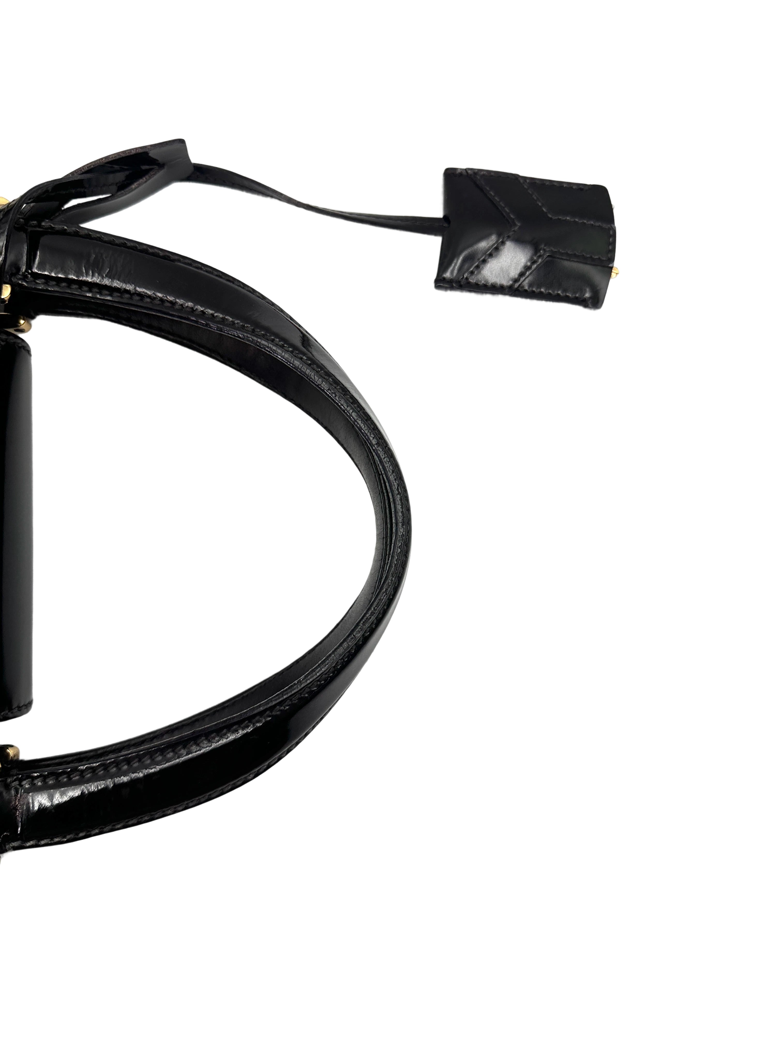 Saint Laurent Black Patent Leather Handle Bag SL243