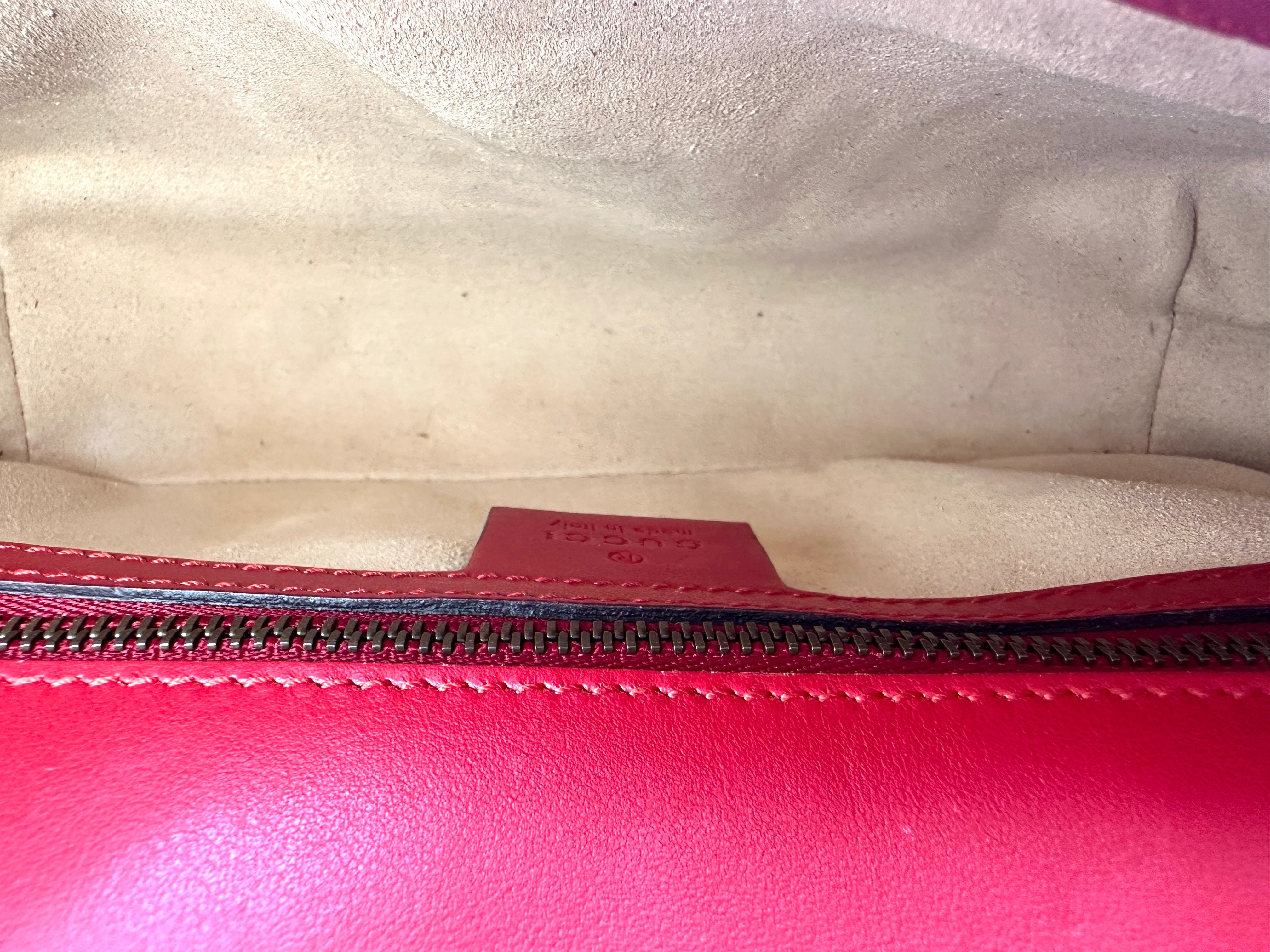 Gucci GG Marmont Red Matelasse Leather Shoulder Bag GG1114