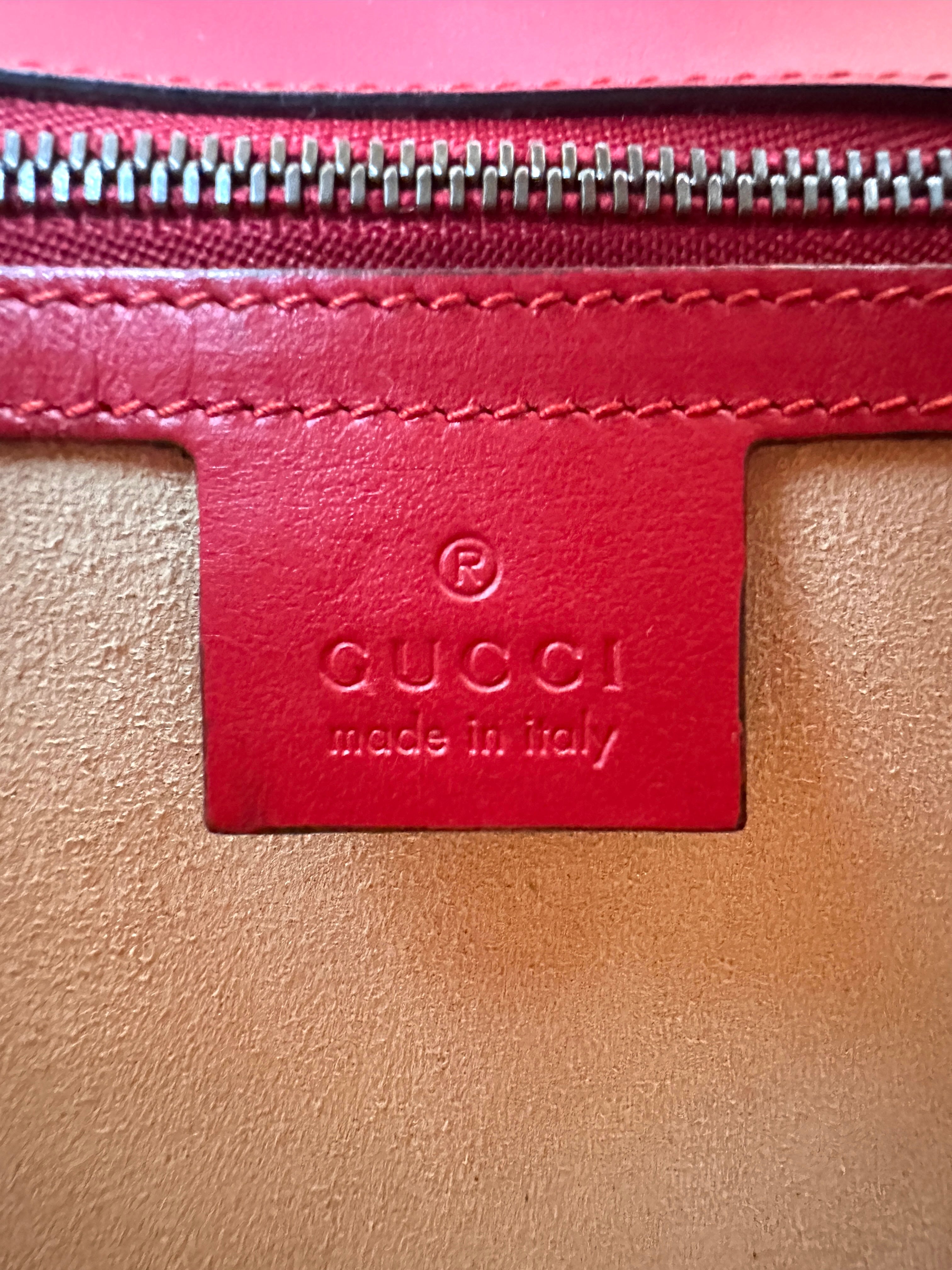 Gucci GG Marmont Red Matelasse Leather Shoulder Bag GG1114