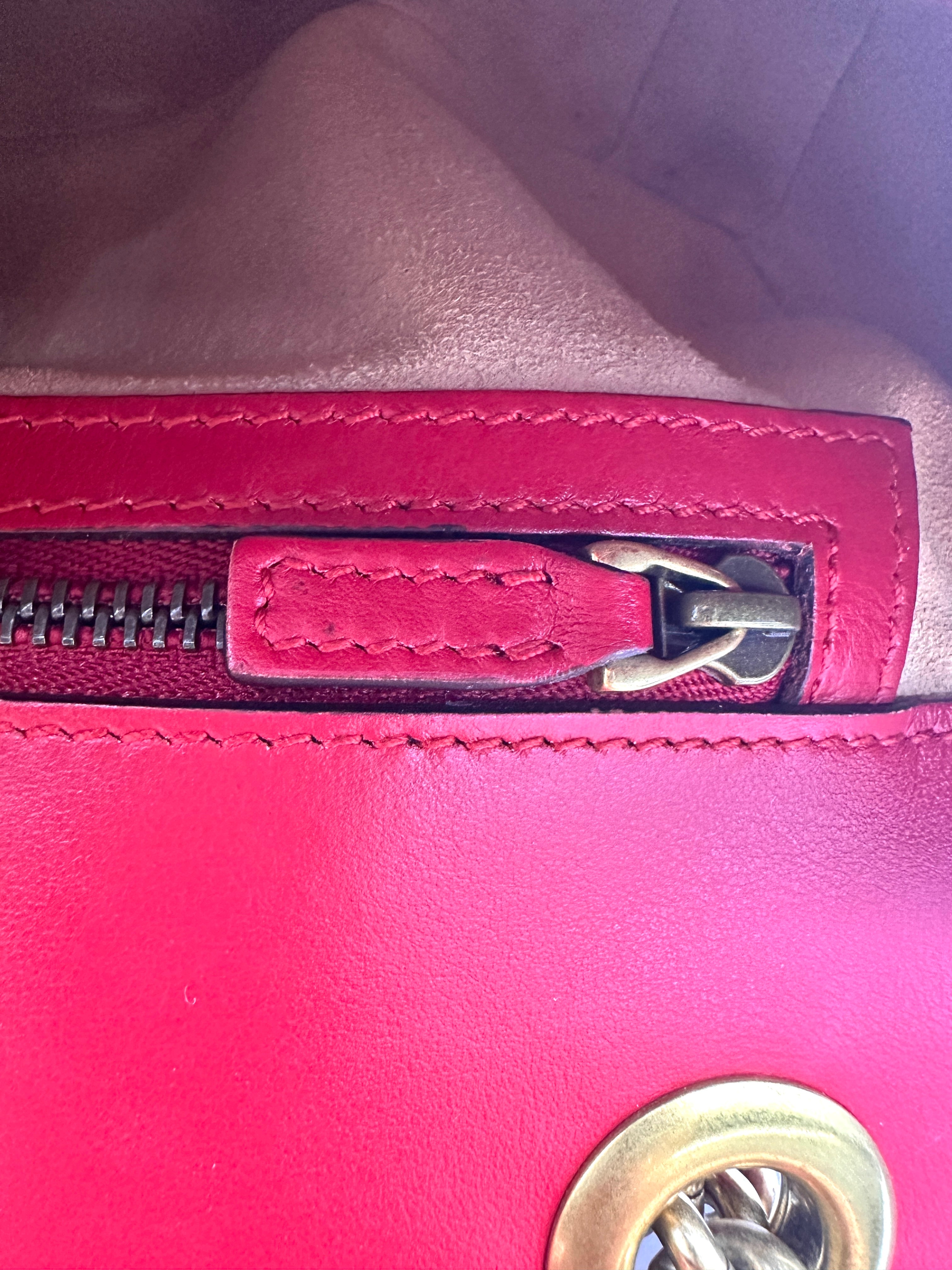 Gucci GG Marmont Red Matelasse Leather Shoulder Bag GG1114