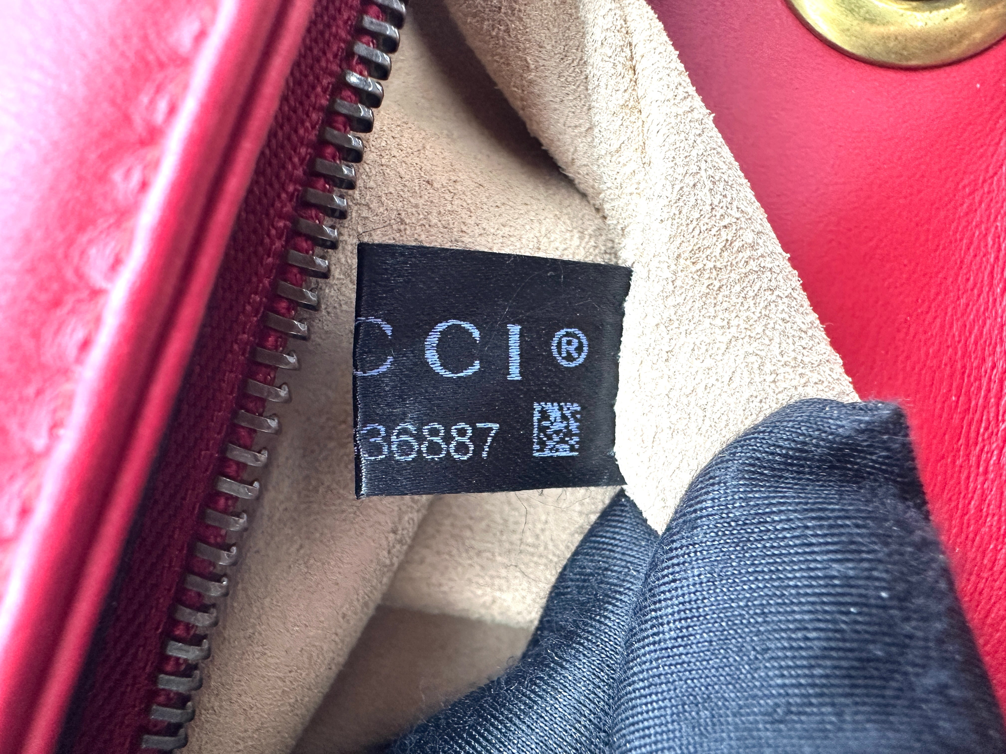 Gucci GG Marmont Red Matelasse Leather Shoulder Bag GG1114