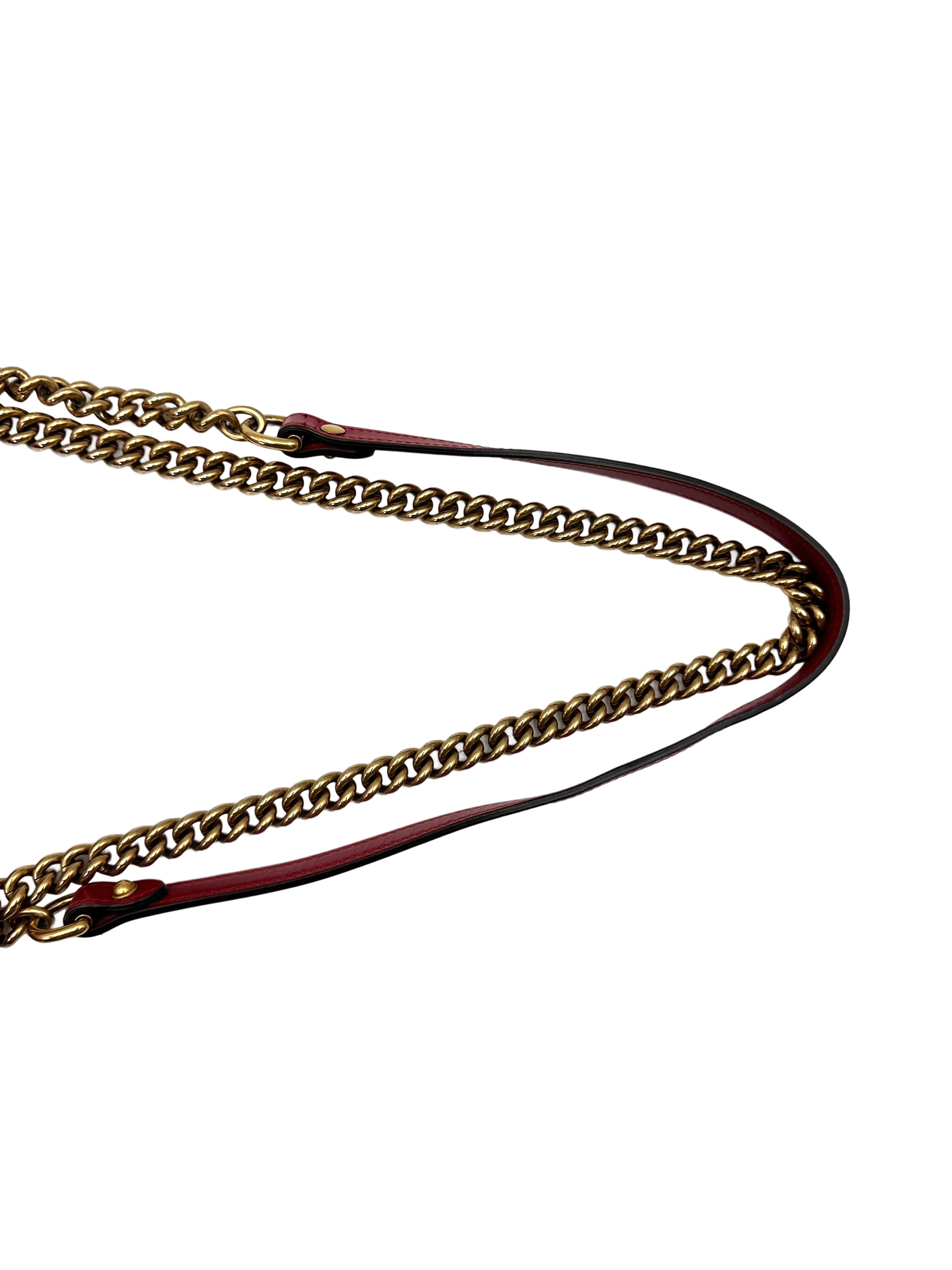 Gucci GG Marmont Red Matelasse Leather Shoulder Bag GG1114