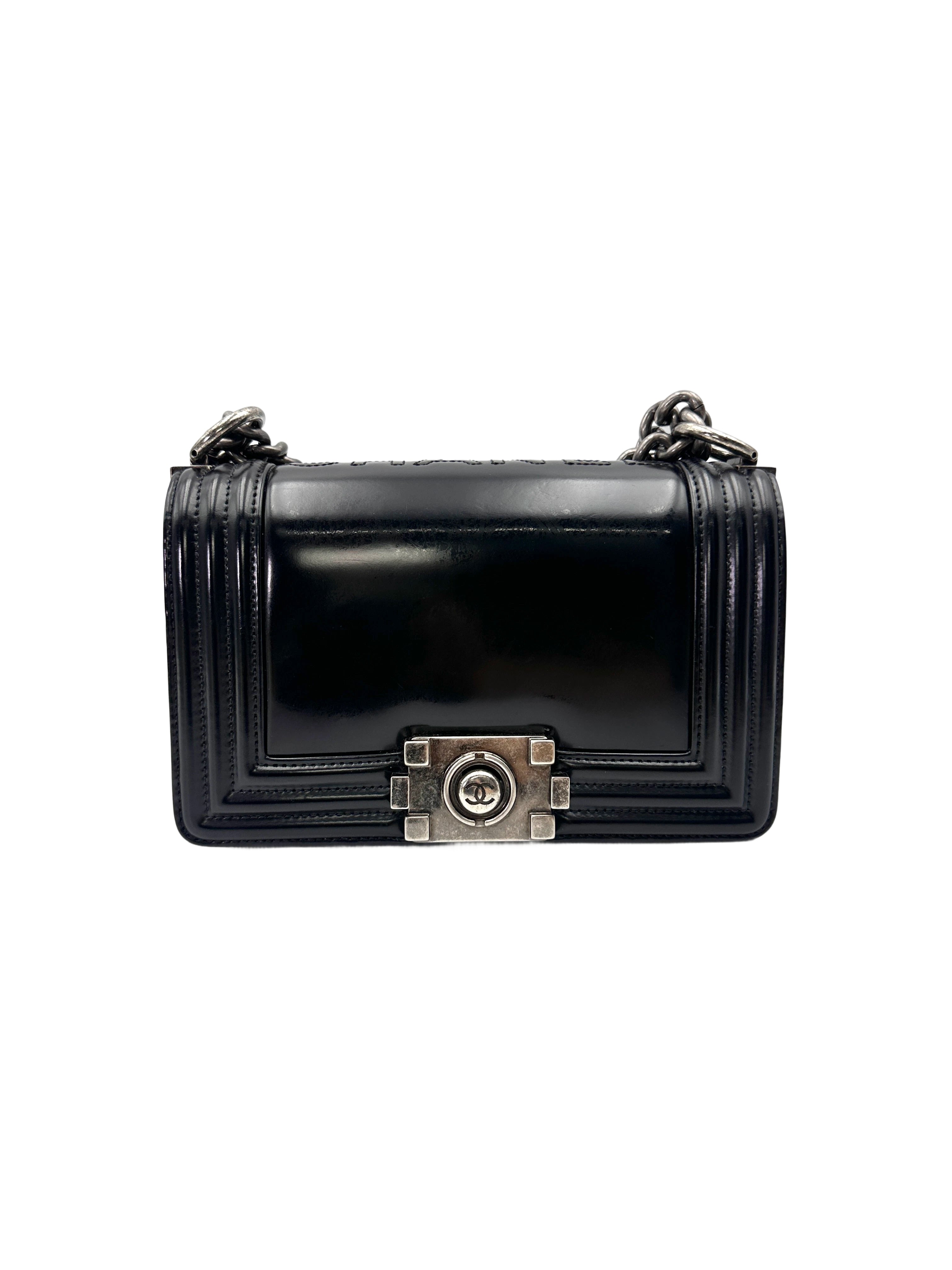 Chanel LeBoy Black Smooth Leather Flap Bag With Silver Buckle(21***70) CC2030
