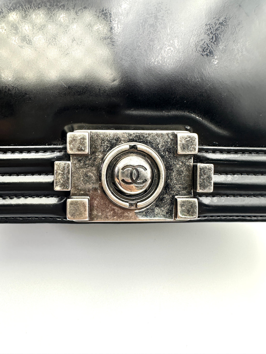 Chanel LeBoy Black Smooth Leather Flap Bag With Silver Buckle(21***70) CC2030