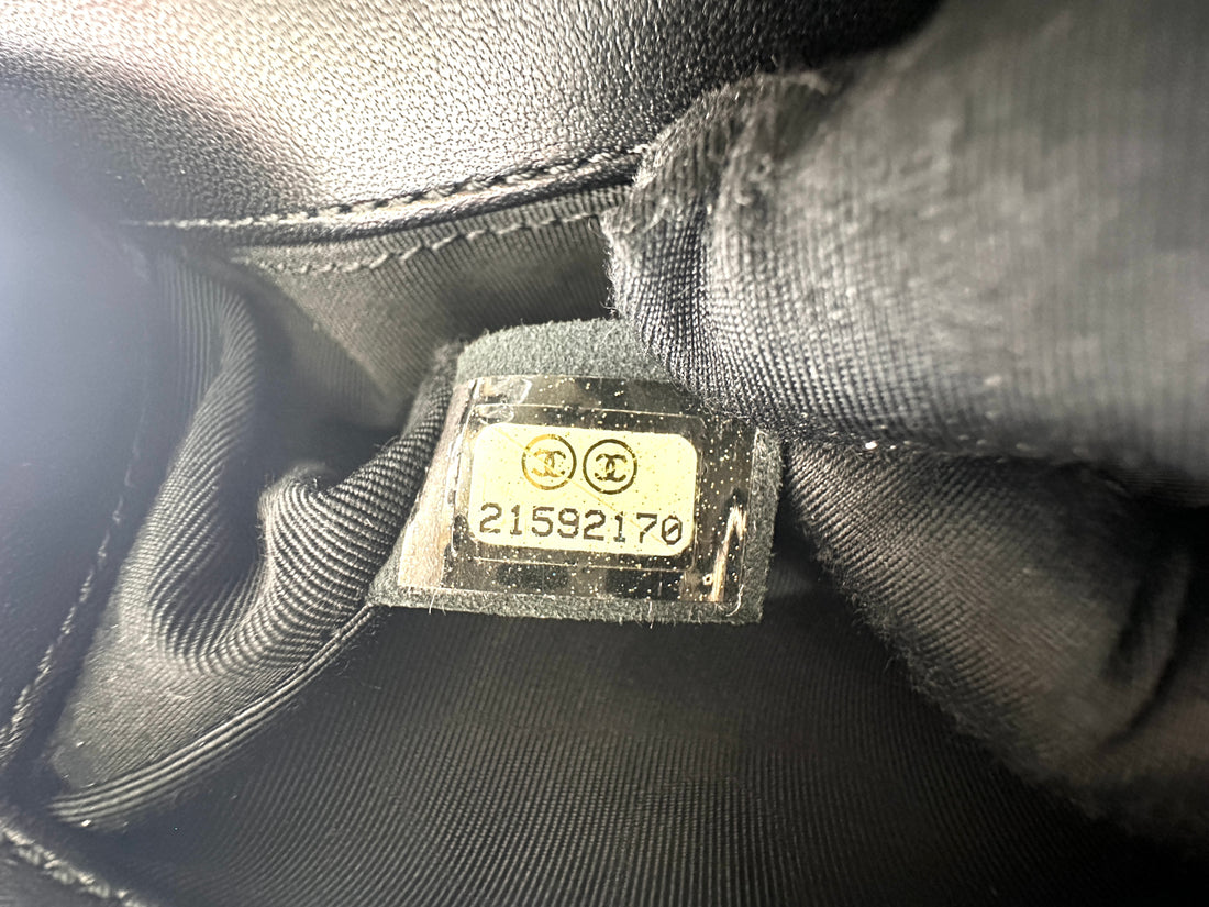 Chanel LeBoy Black Smooth Leather Flap Bag With Silver Buckle(21***70) CC2030