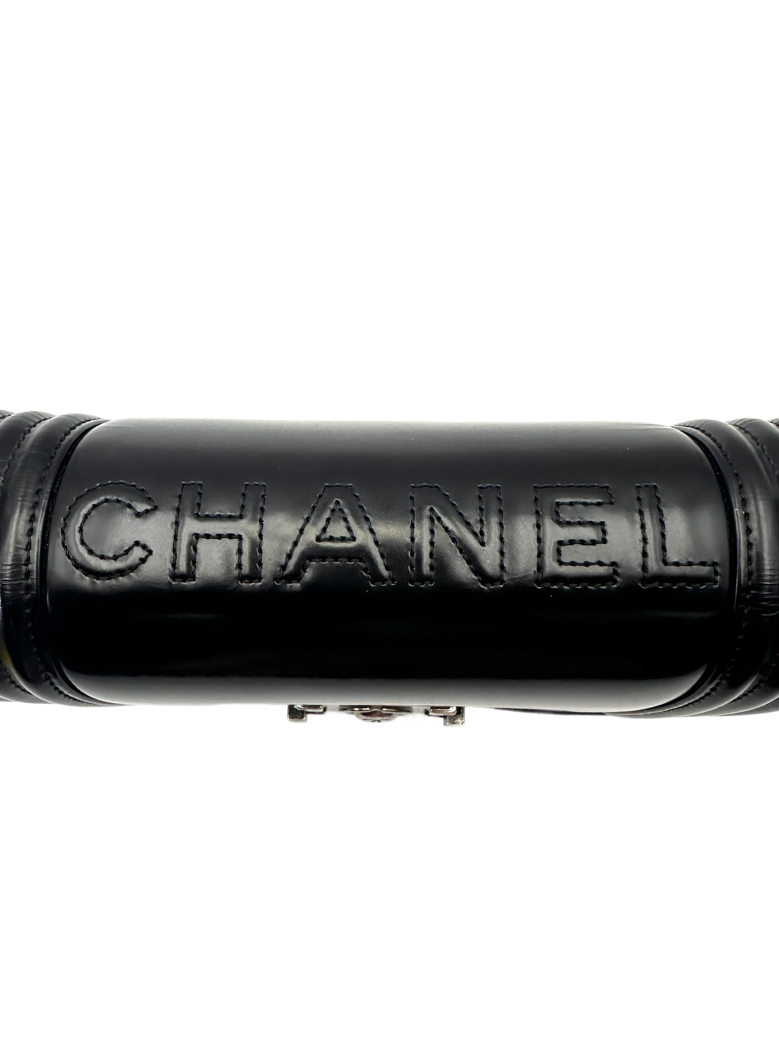 Chanel LeBoy Black Smooth Leather Flap Bag With Silver Buckle(21***70) CC2030
