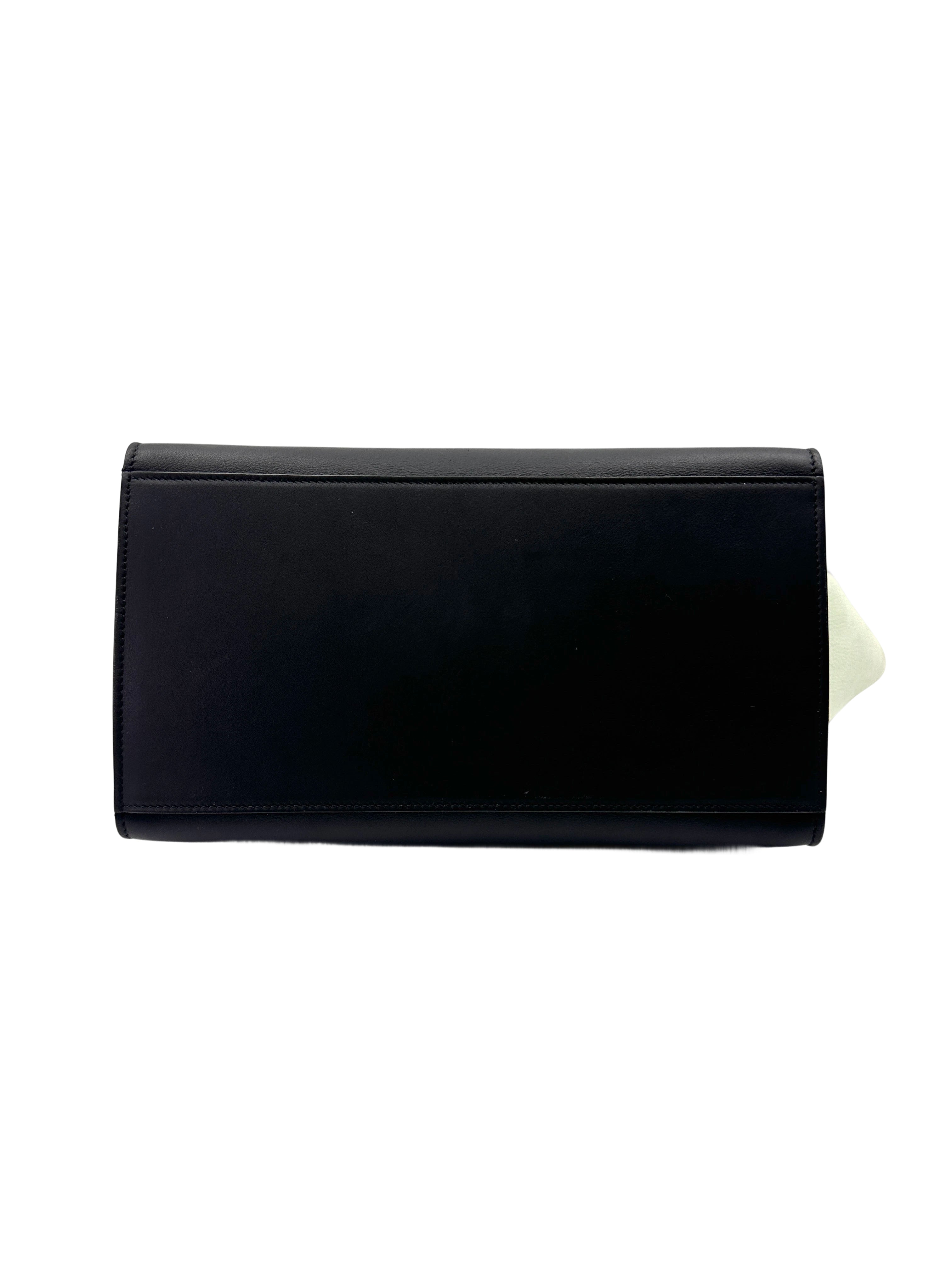 Celine Trapeze Beige/Black Leather Handle Bag CE165