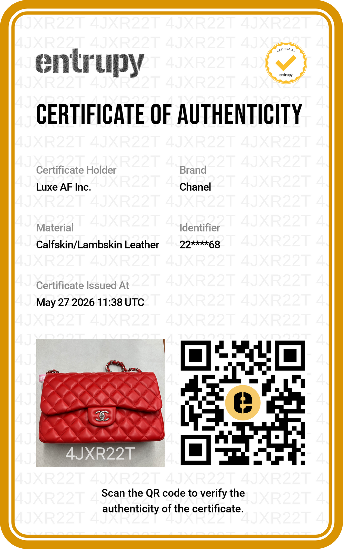 Chanel Classic Flap Red Quilted Leather Flap Bag With Gold Buckle(22***68) CC2032