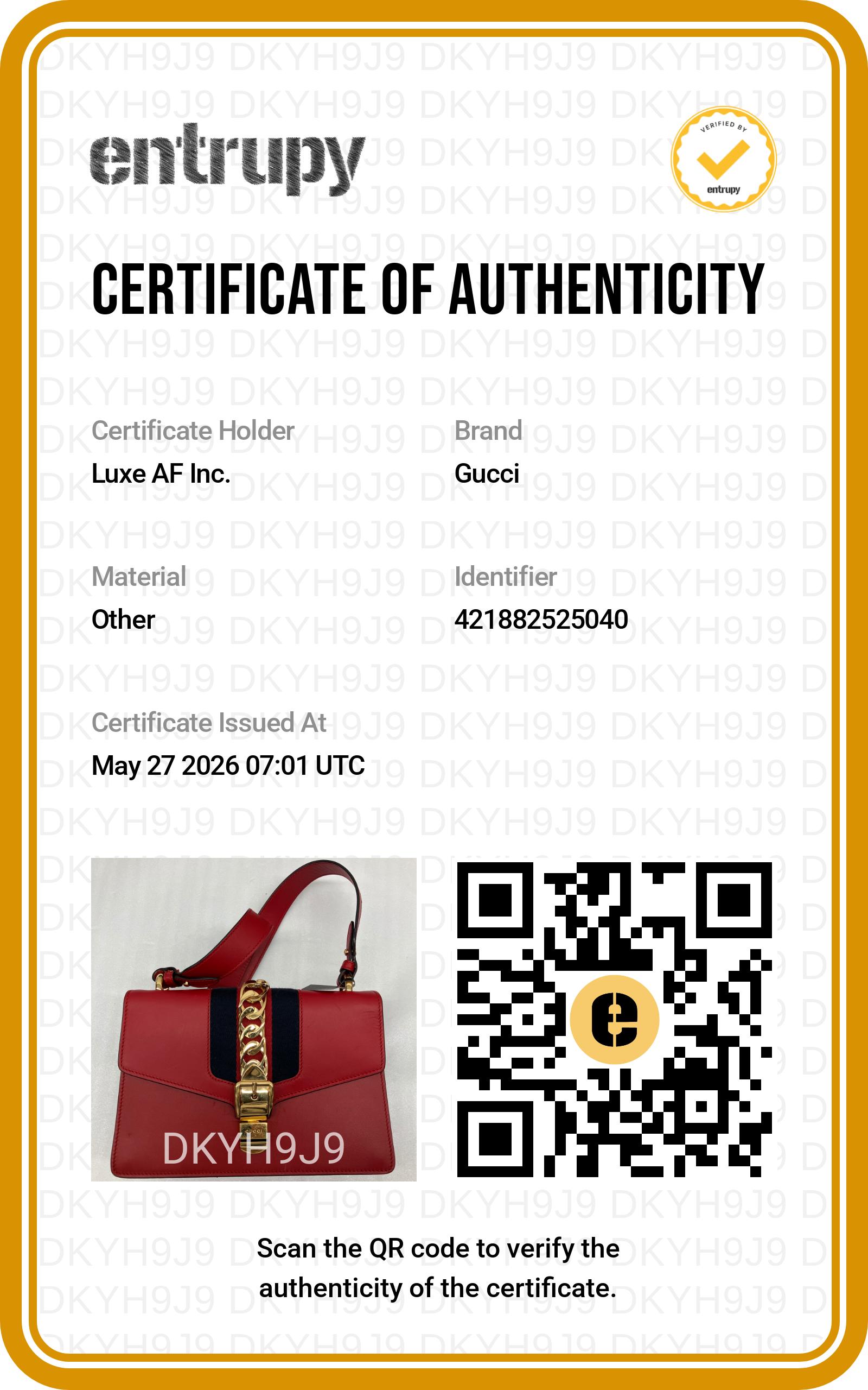 Gucci Sylvie Red Leather Medium Size Shoulder Bag GG1205