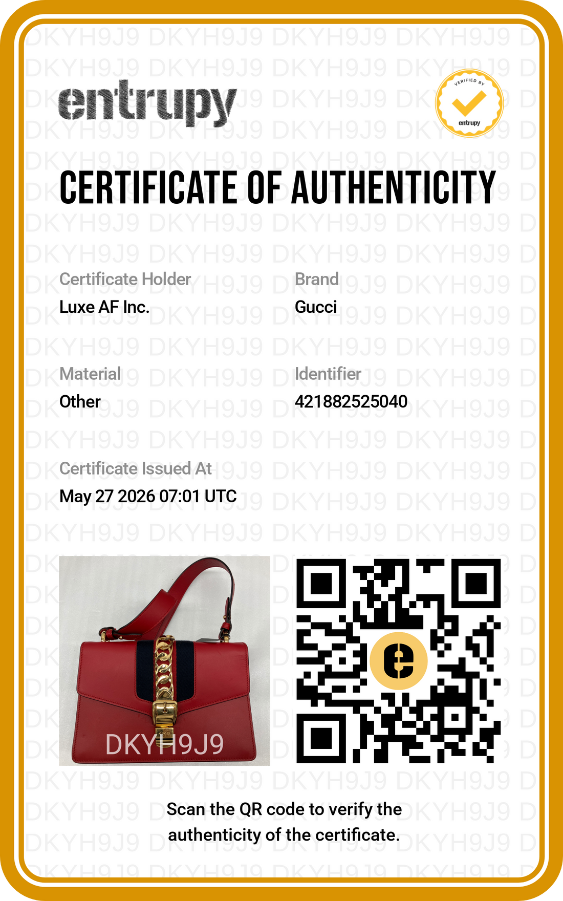Gucci Sylvie Red Leather Medium Size Shoulder Bag GG1205