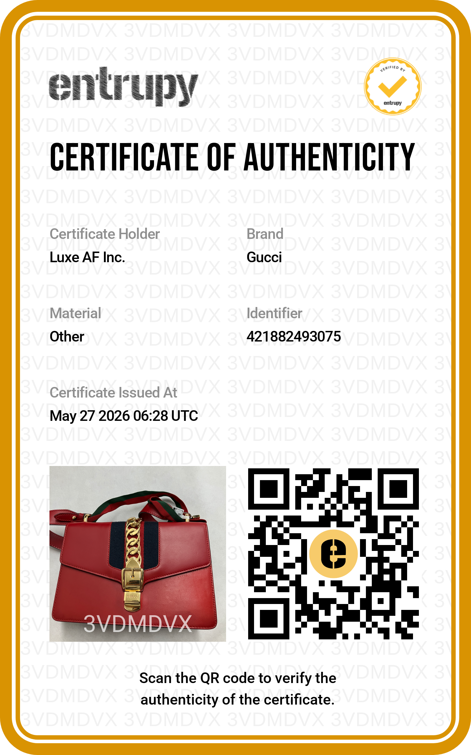 Gucci Sylvie Red Leather Medium Size Shoulder Bag GG1340